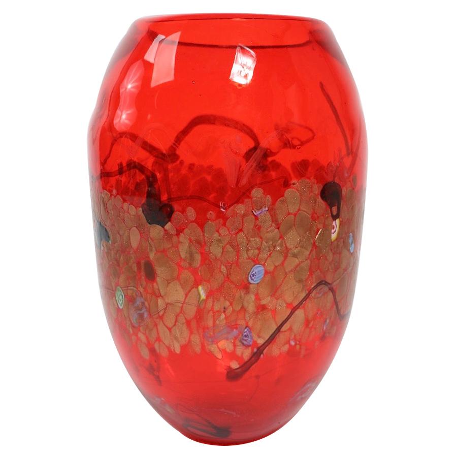 Large Modernist Art Glass Vase by Cristalleria d'arte Made in Murano For Sale
