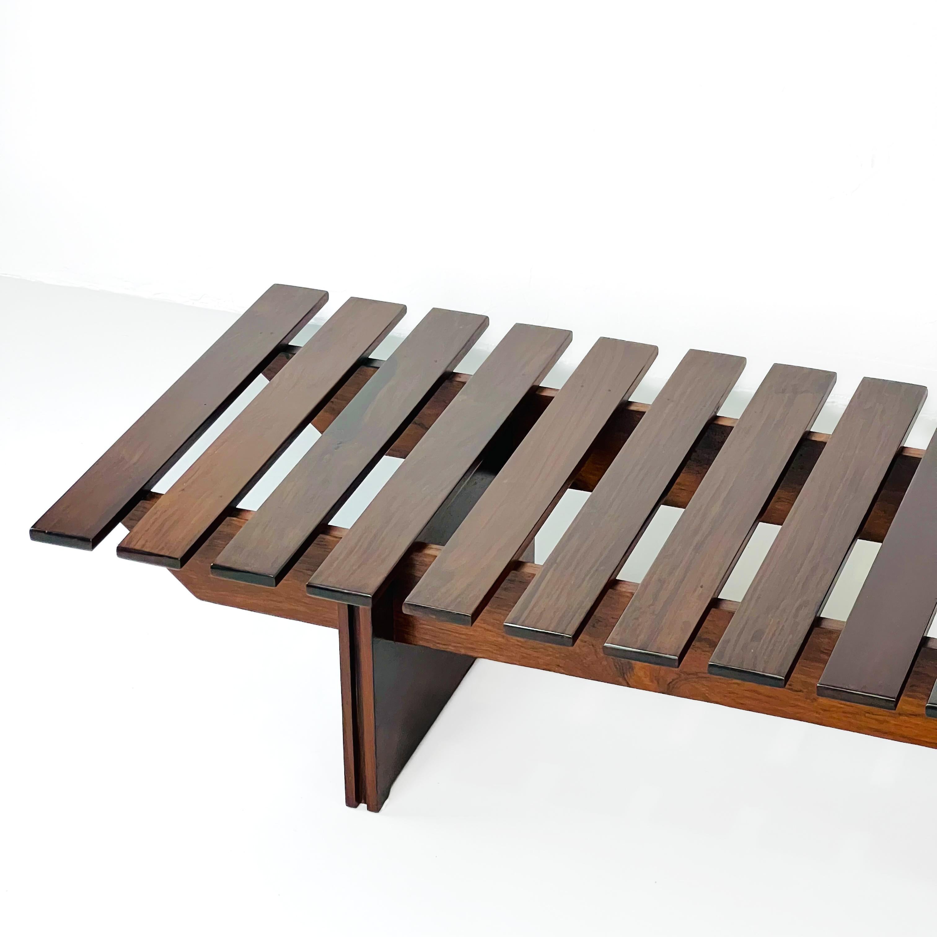 Large Modernist Bench in Jacaranda Brazil Mid-Century Designer Celina Zilberberg 4