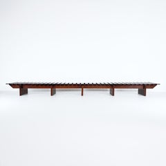 Large Modernist Bench in Jacaranda Brazil Mid-Century Designer Celina Zilberberg