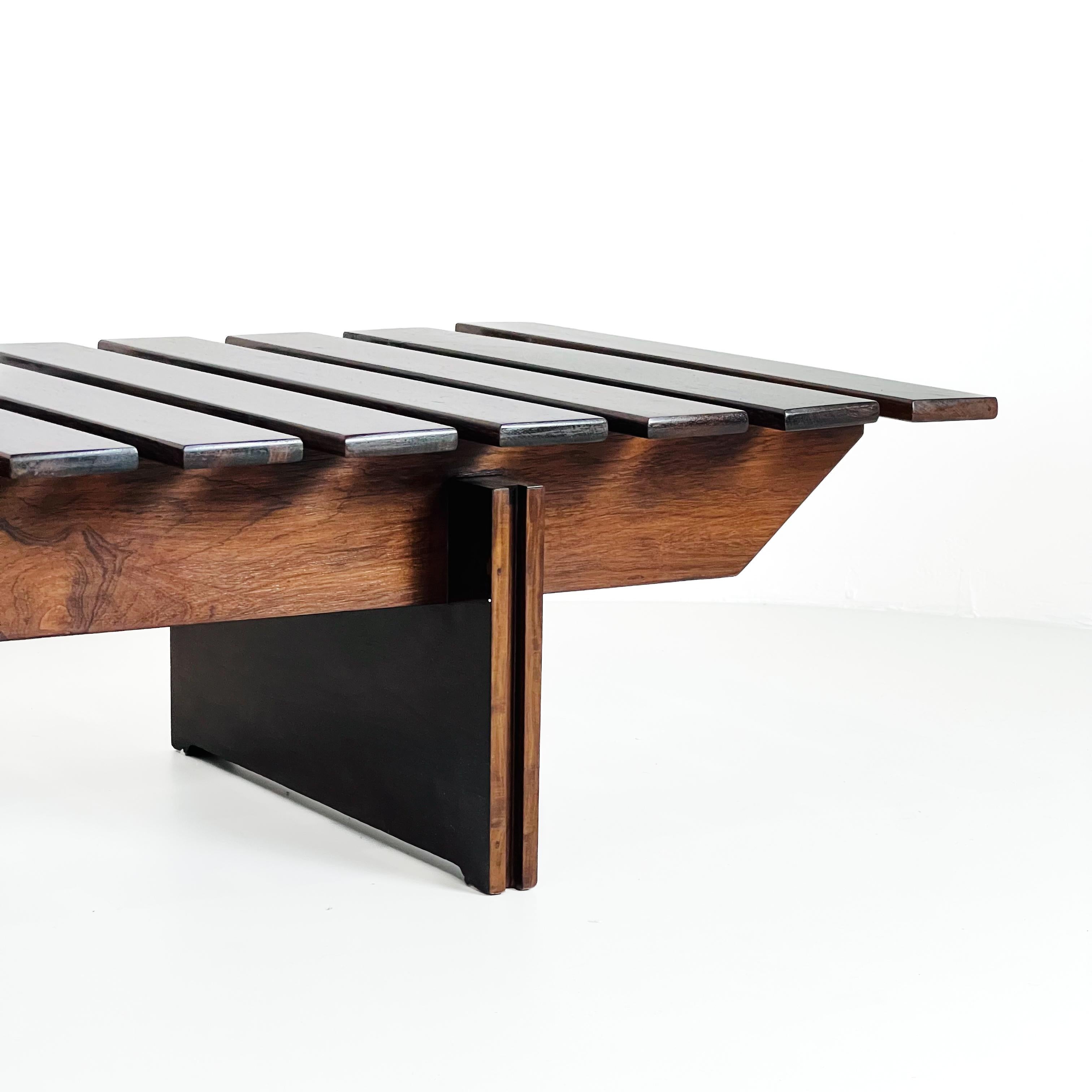 Mid-Century Modern Large Modernist Bench in Jacaranda Brazil Mid-Century Designer Celina Zilberberg