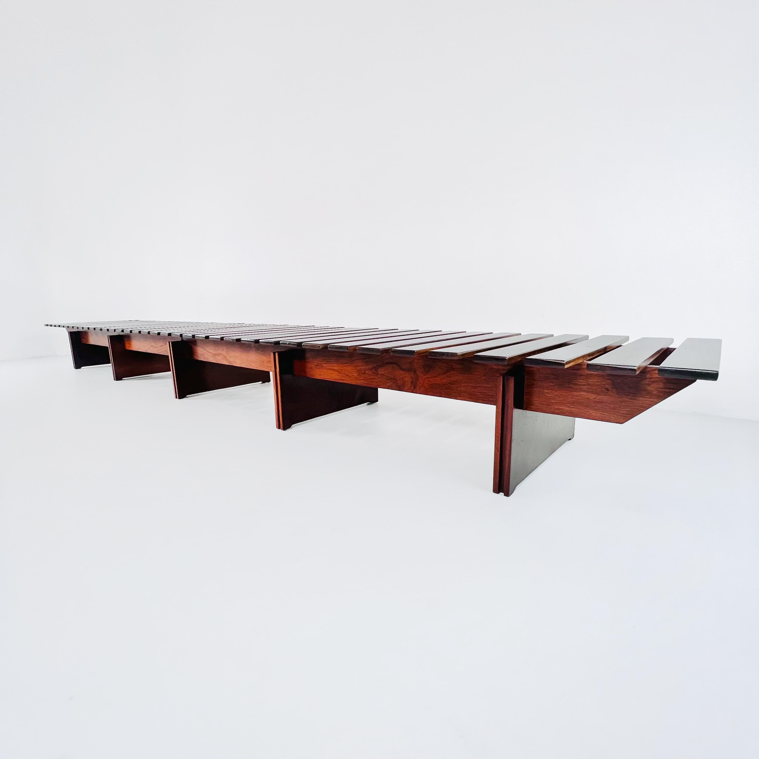 Large Modernist Bench in Jacaranda Brazil Mid-Century Designer Celina Zilberberg 1