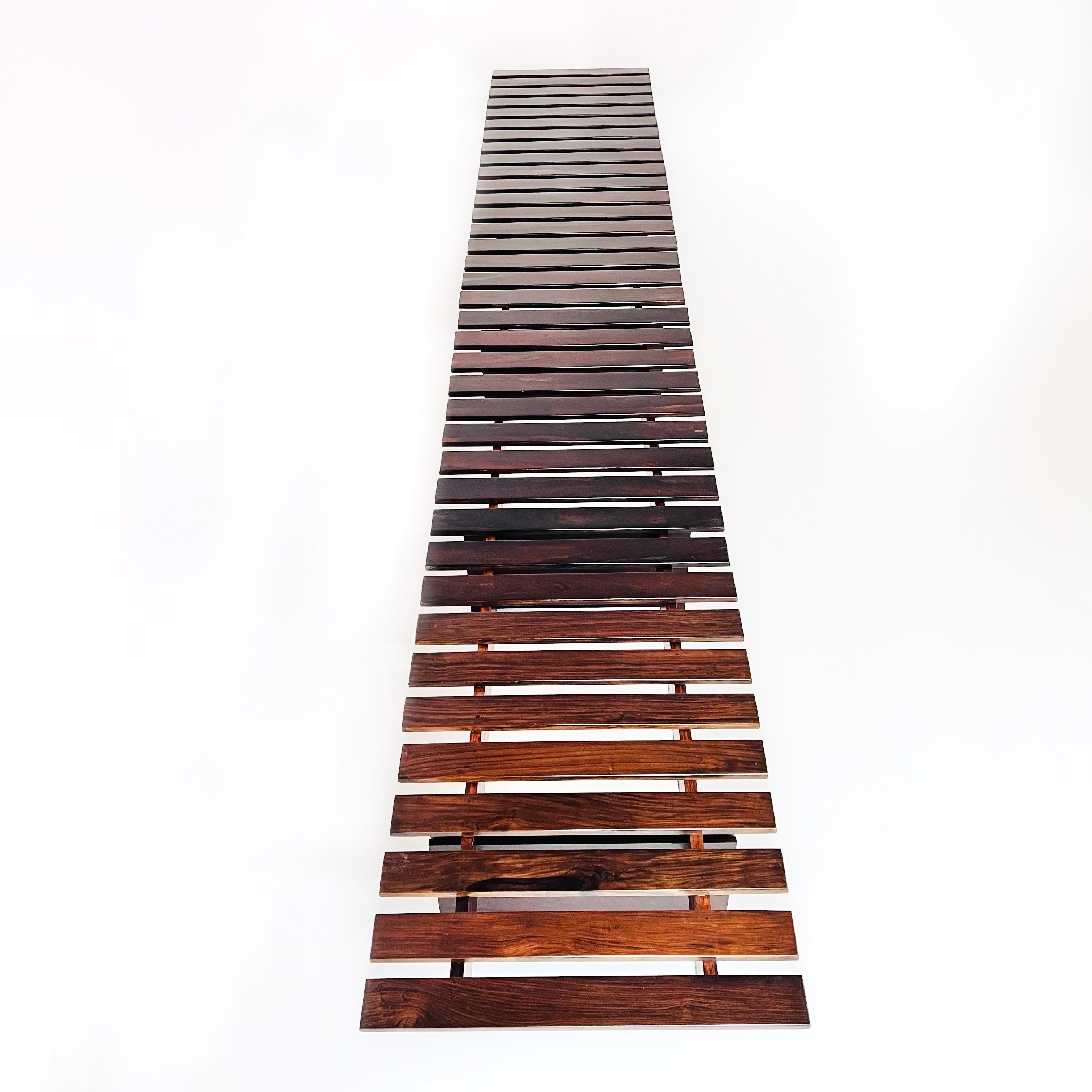 Large Modernist Bench in Jacaranda Brazil Mid-Century Designer Celina Zilberberg 2