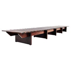 Large Modernist Bench in Jacaranda Brazil Mid-Century Designer Celina Zilberberg