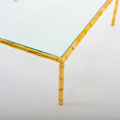 Large Modernist Brass Coffee Table