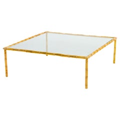Large Modernist Brass Coffee Table