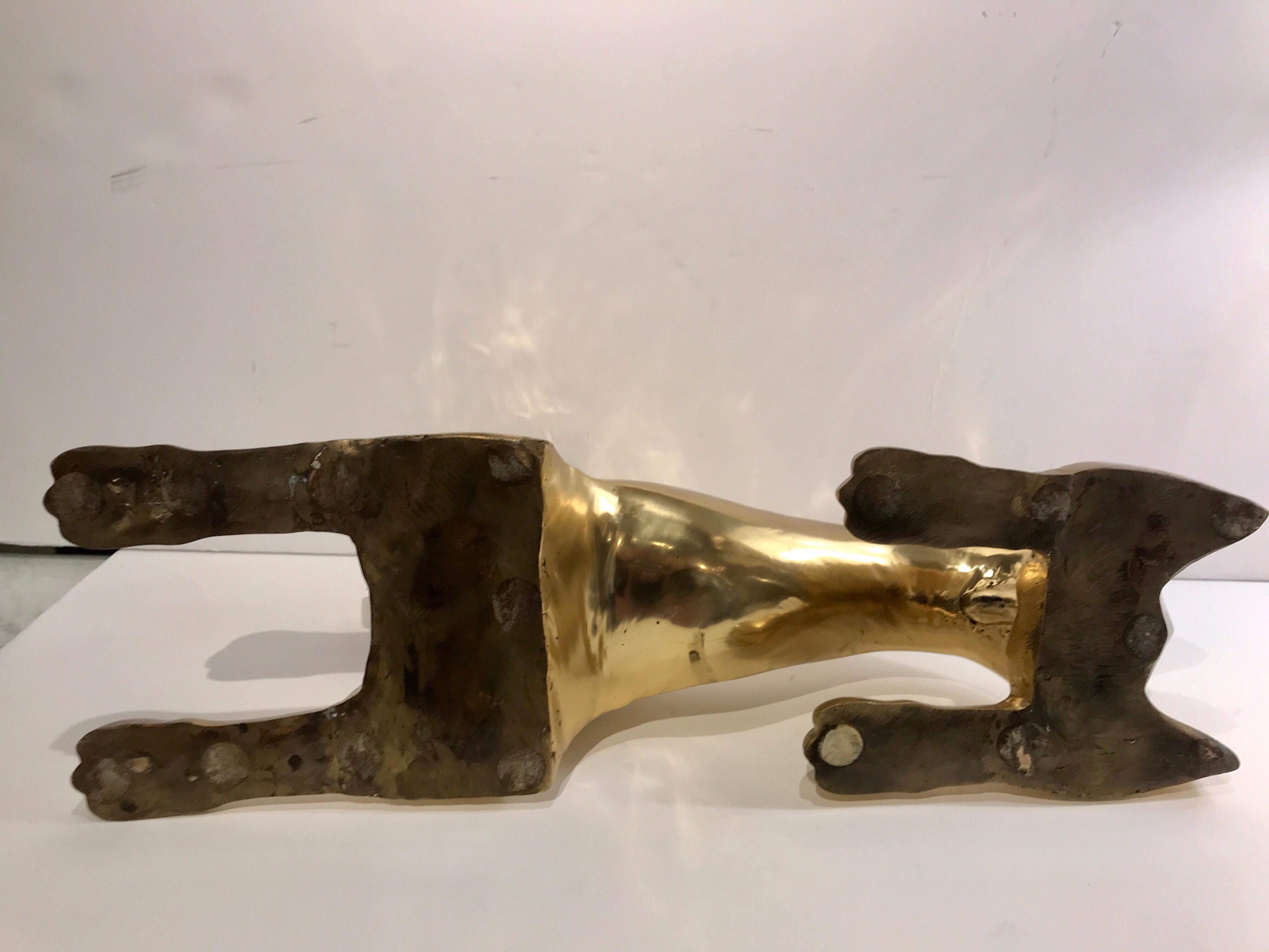 Large Modernist Brass Seated Hound, by Sarreid 5