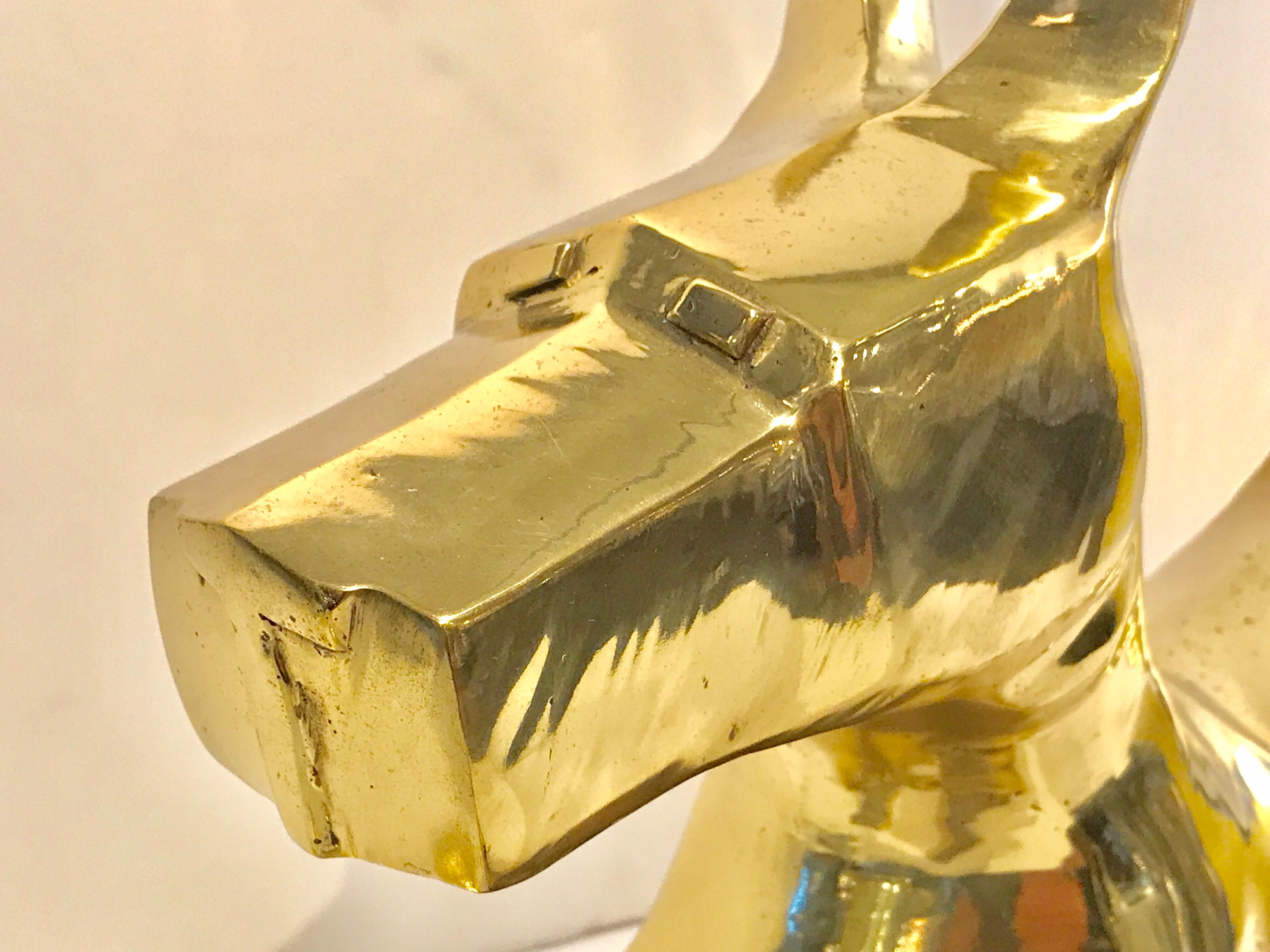 Large Modernist Brass Seated Hound, by Sarreid 4