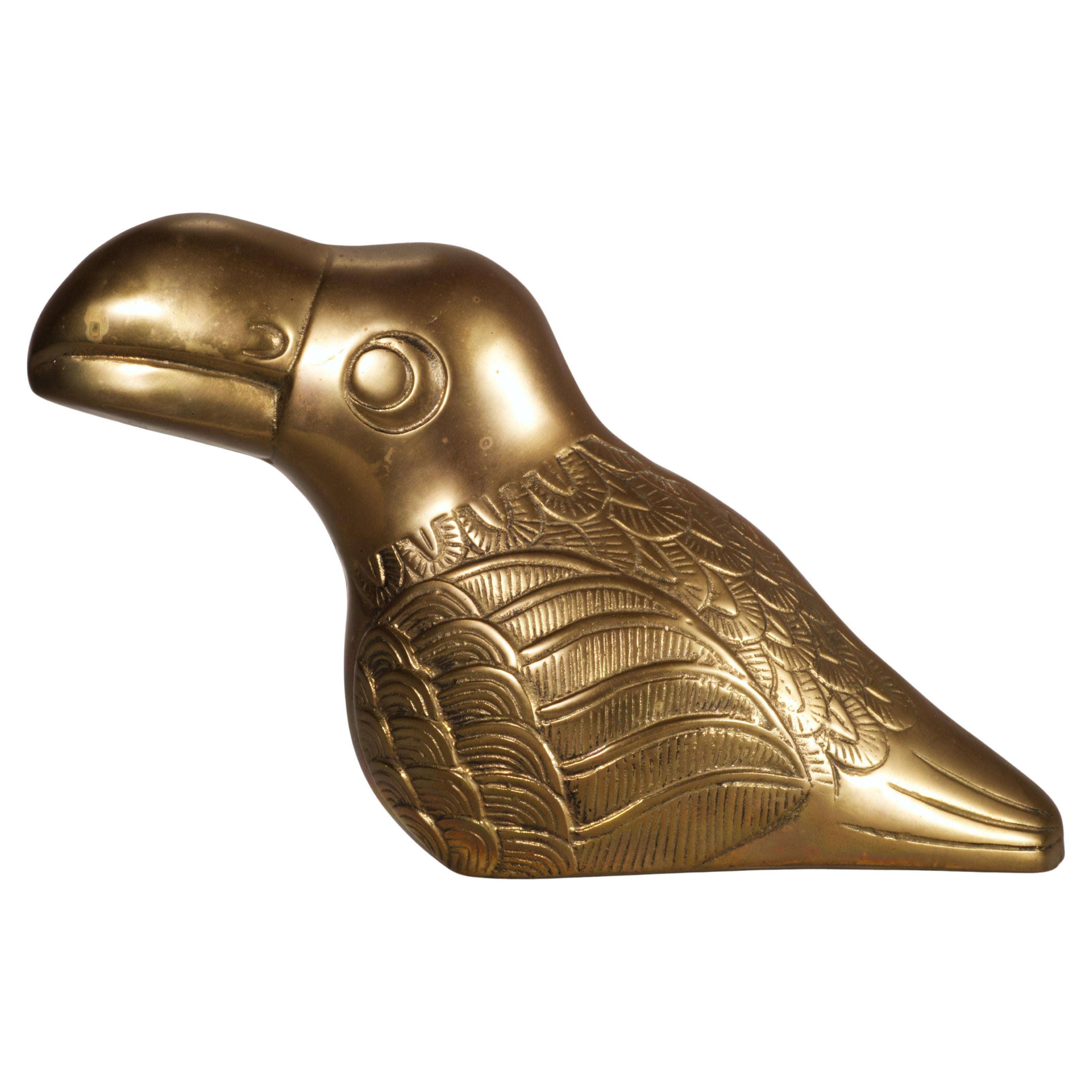 Large Modernist Brass Toucan Sculpture by Dolbi Cashier