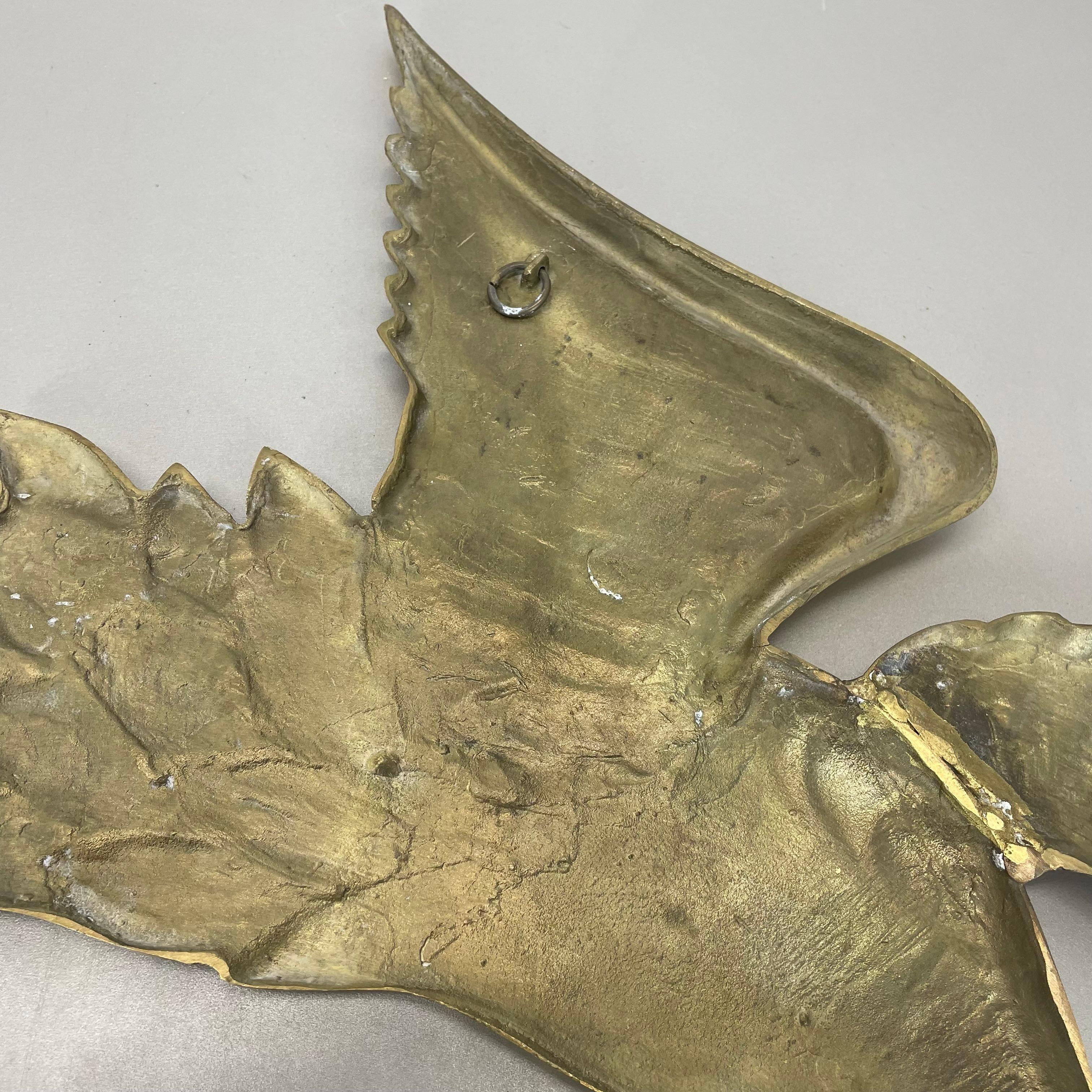 Large Modernist Brass Wall Object Decoration Sculpture HERON, Germany, 1960s For Sale 8
