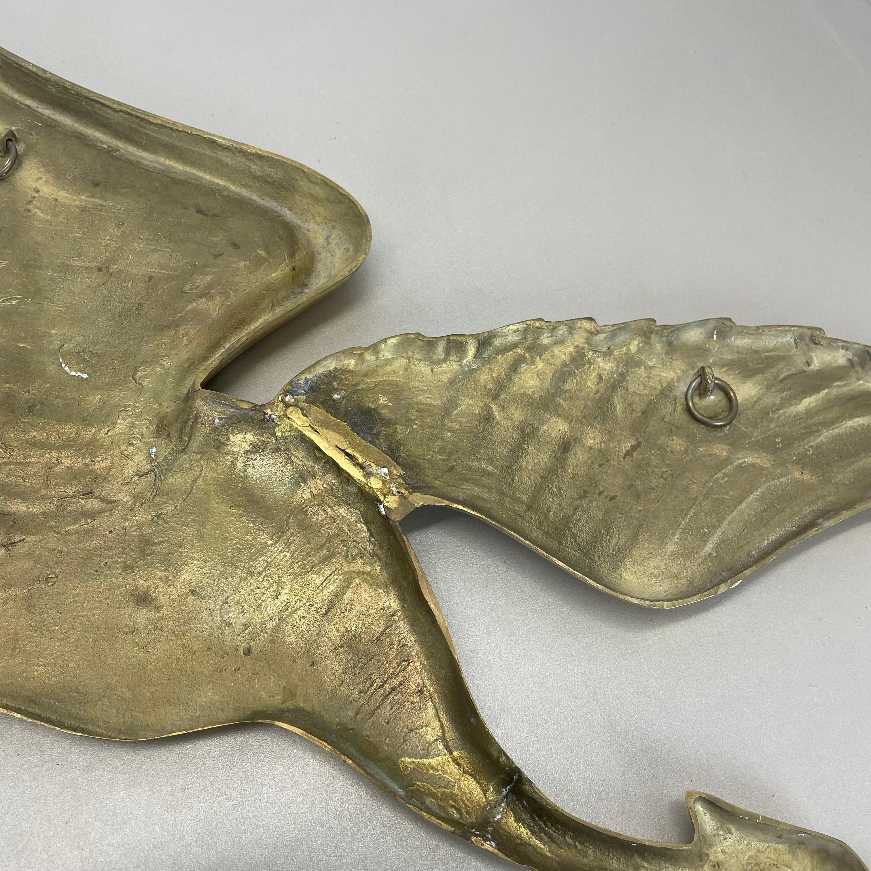 Large Modernist Brass Wall Object Decoration Sculpture HERON, Germany, 1960s For Sale 9