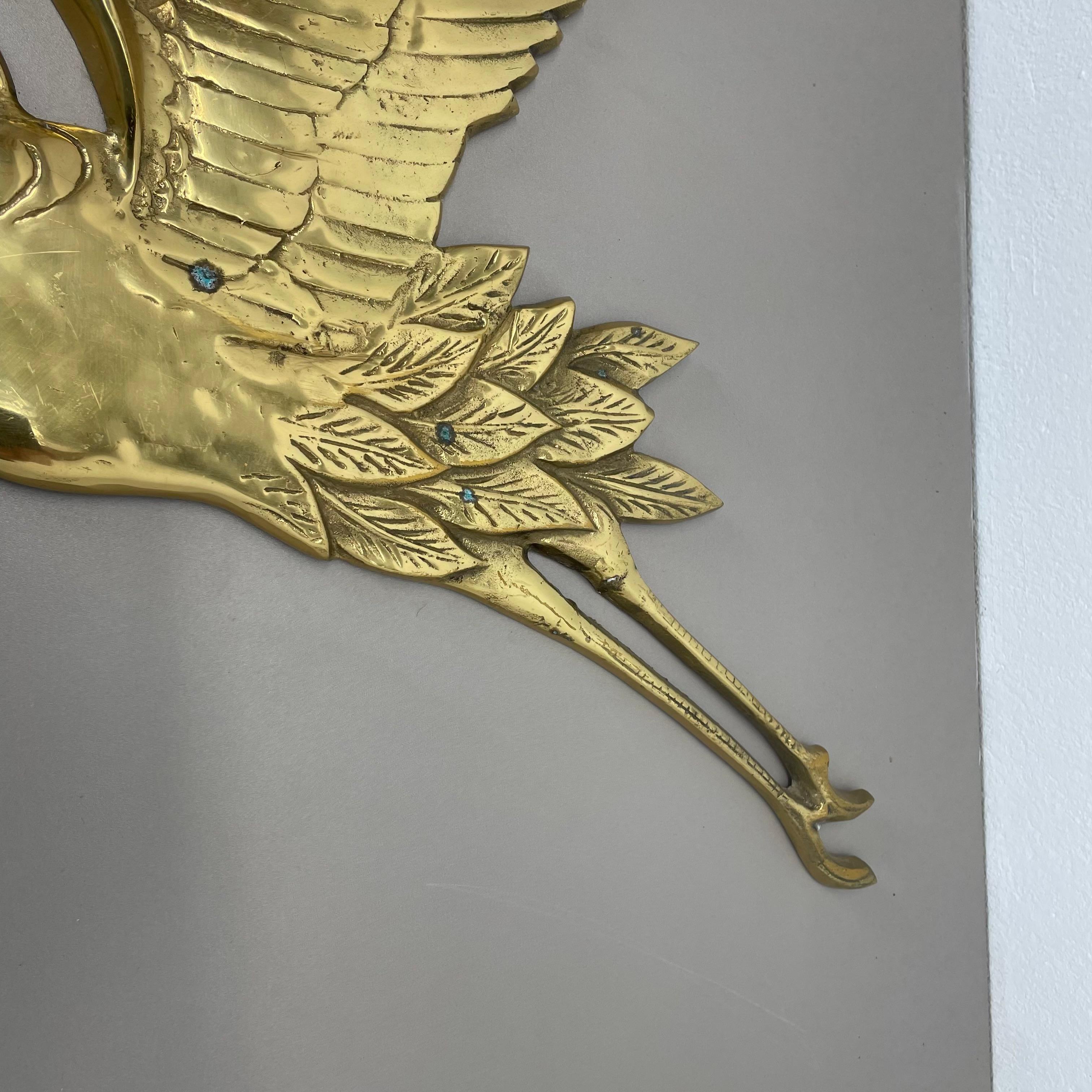 Large Modernist Brass Wall Object Decoration Sculpture HERON, Germany, 1960s For Sale 2