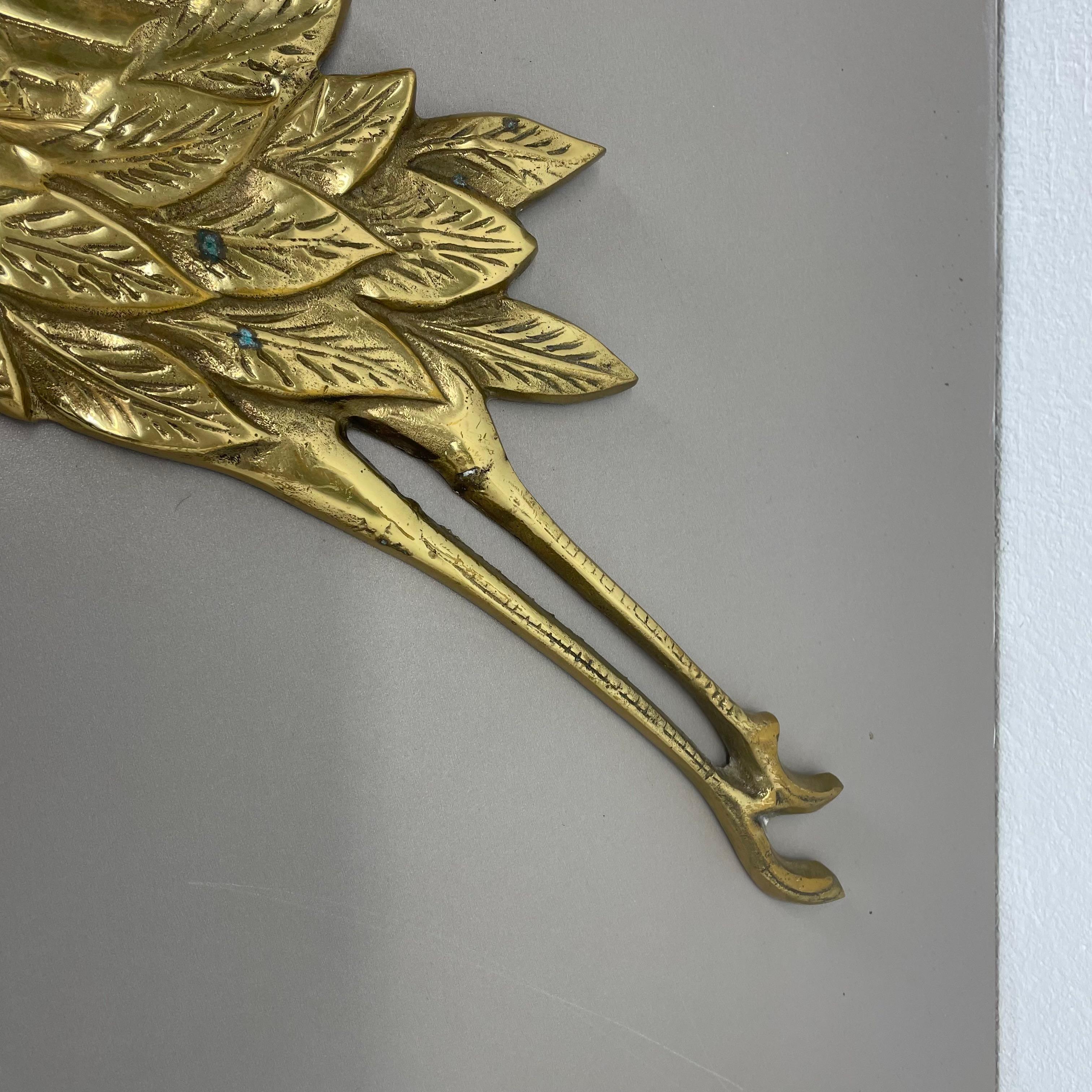 Large Modernist Brass Wall Object Decoration Sculpture HERON, Germany, 1960s For Sale 3