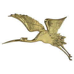 Gran escultura modernista de latón para decoración mural HERON, Alemania, años 60