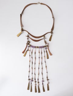 Large Modernist Bronze Kinetic Sculpture Studio Necklace 1970s