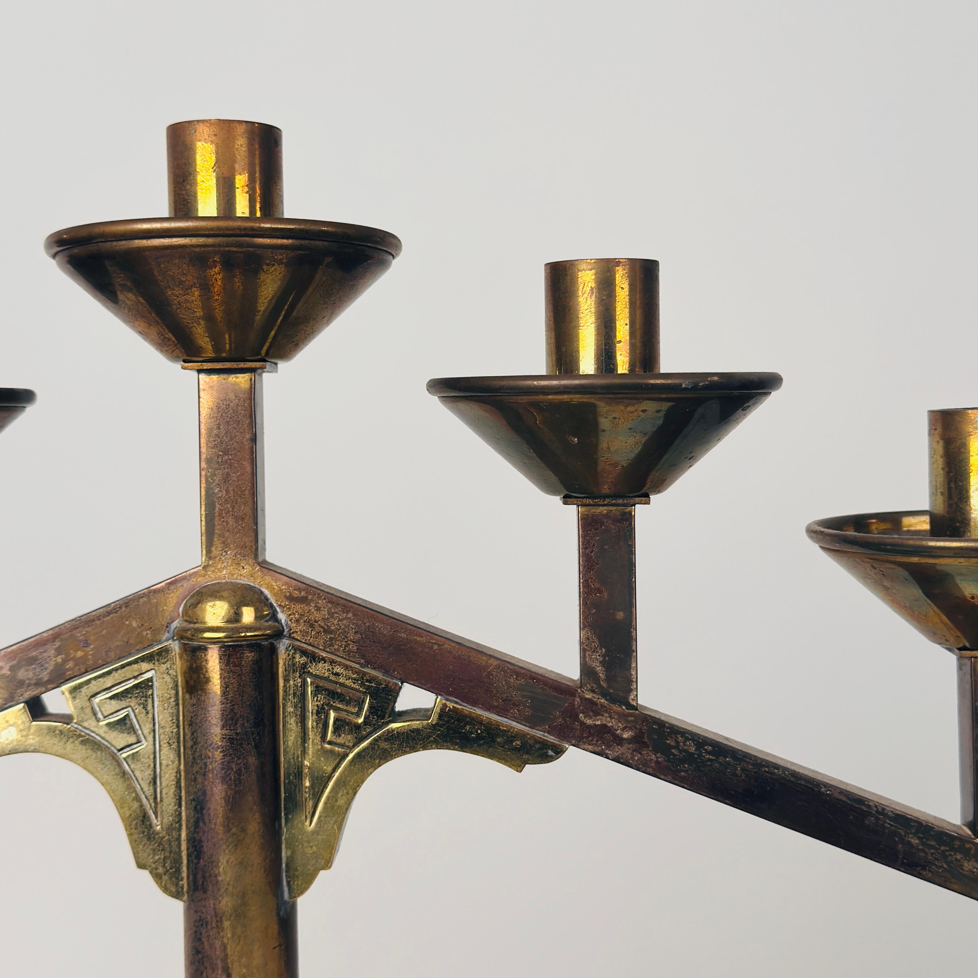 French Large modernist candelabra, circa 1940 For Sale