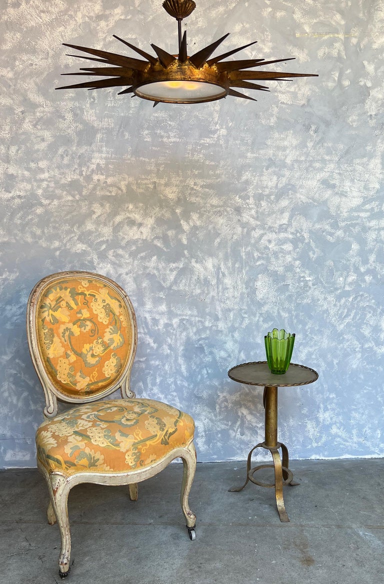 Large Modernist Ceiling Fixture with Pointed Rays For Sale at 1stDibs