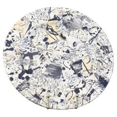 Large modernist ceramic painted plate by Jean Schoumann - 2003