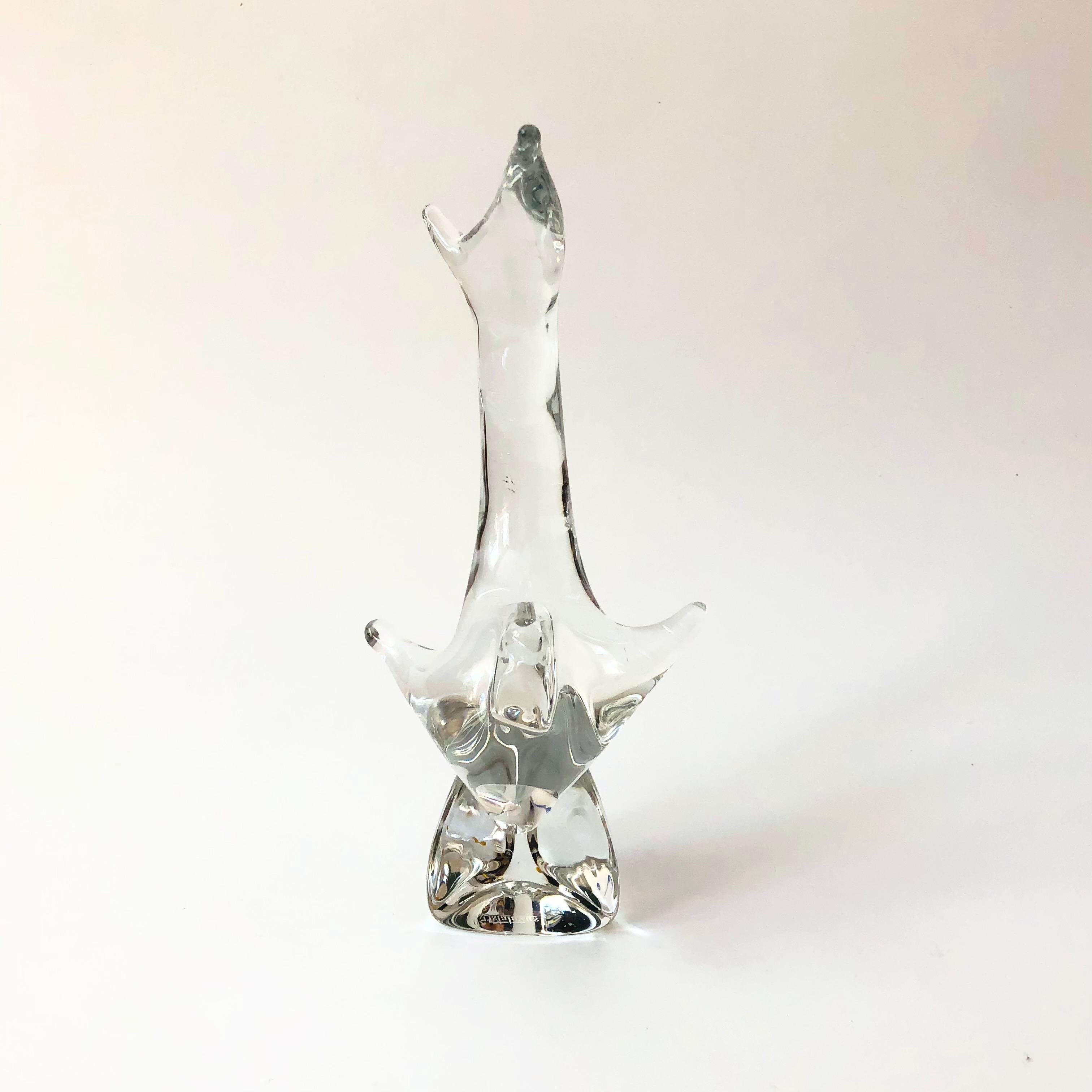 Art Glass Large Modernist Crystal Shark by Kristaluxus For Sale