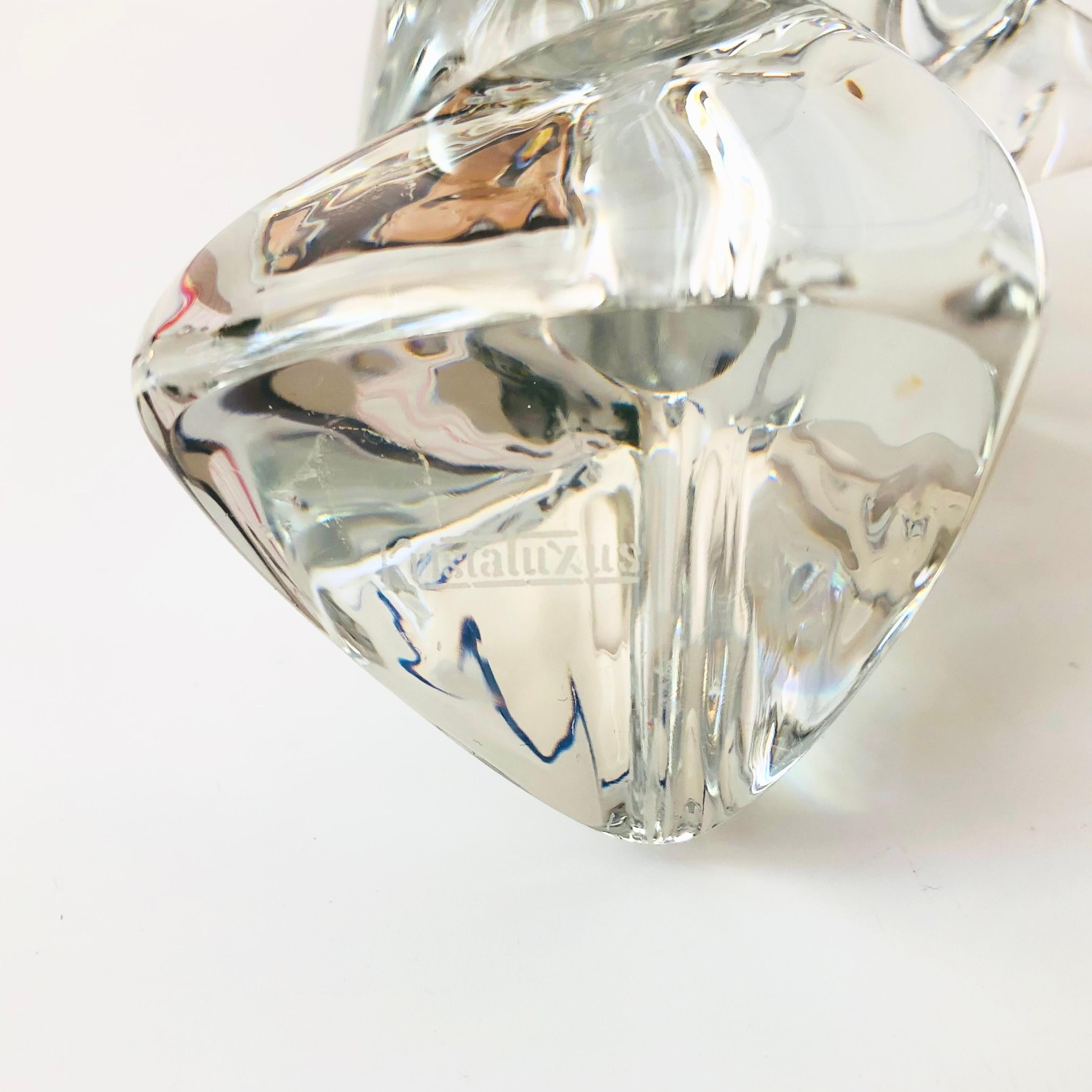 Large Modernist Crystal Shark by Kristaluxus For Sale 3