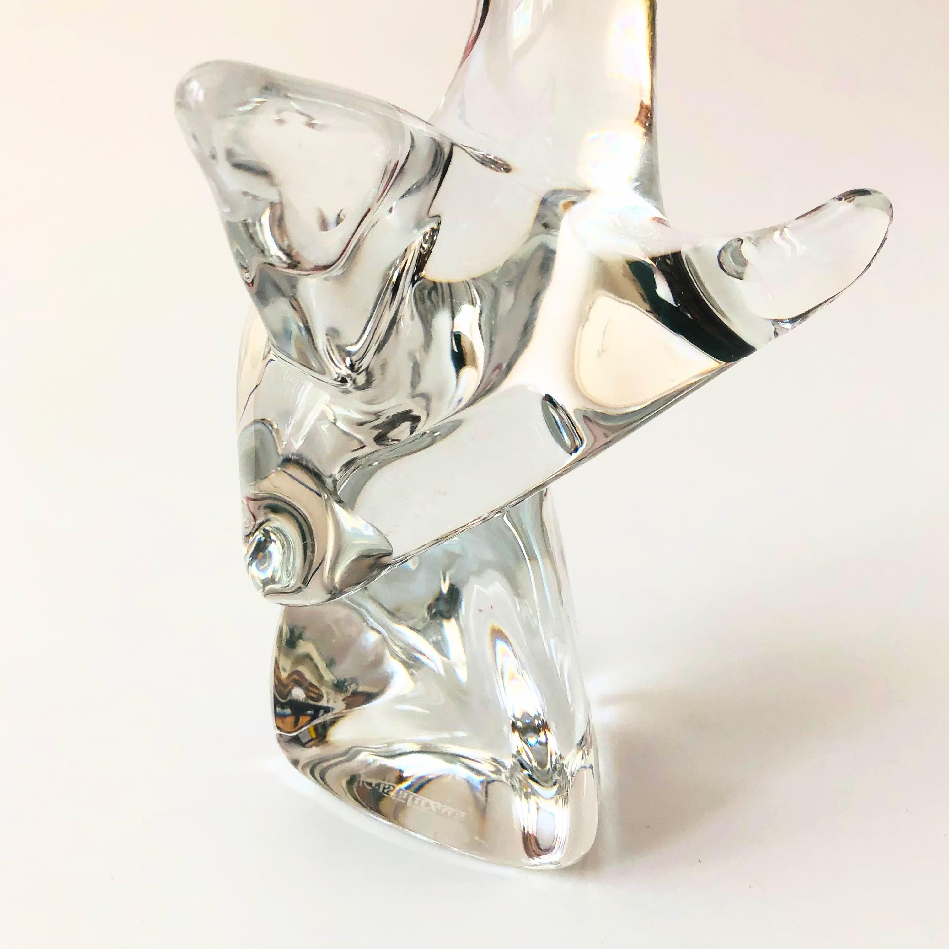 Large Modernist Crystal Shark by Kristaluxus For Sale 4