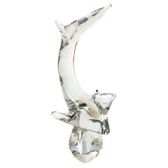 Large Modernist Crystal Shark by Kristaluxus