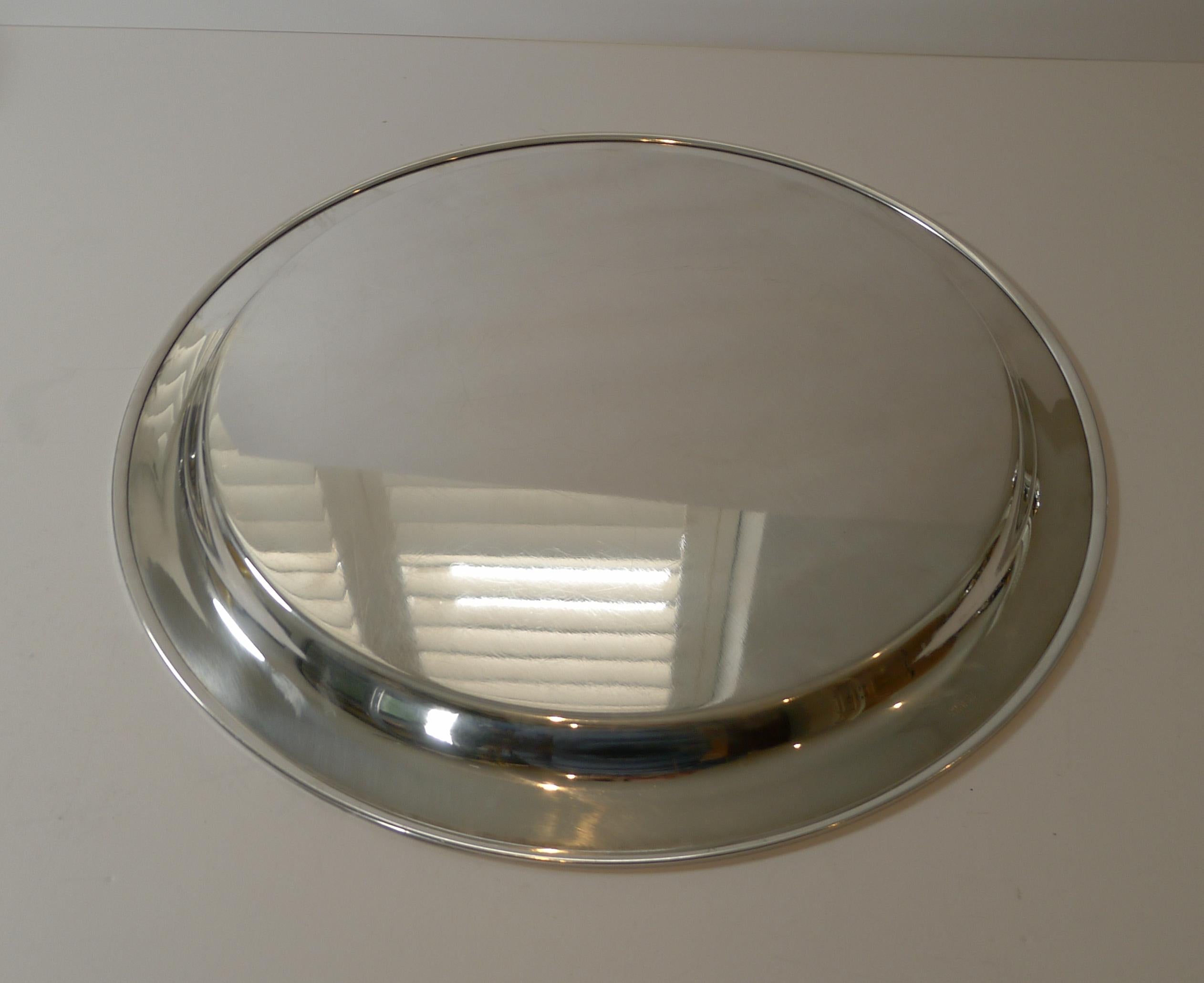 Large Modernist Danish Silver Plated Cocktail Tray, c.1960 1