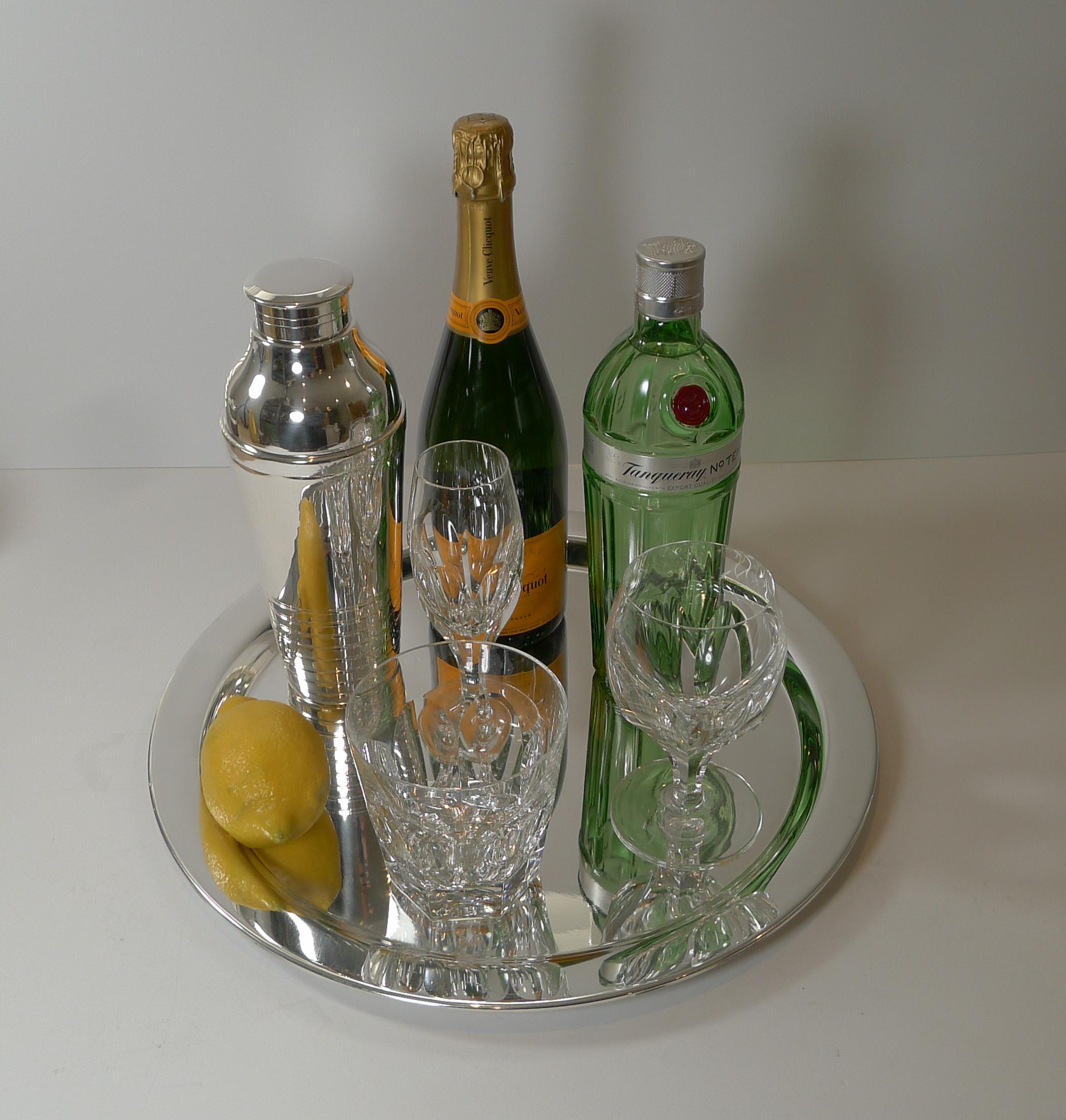 Large Modernist Danish Silver Plated Cocktail Tray, c.1960 2