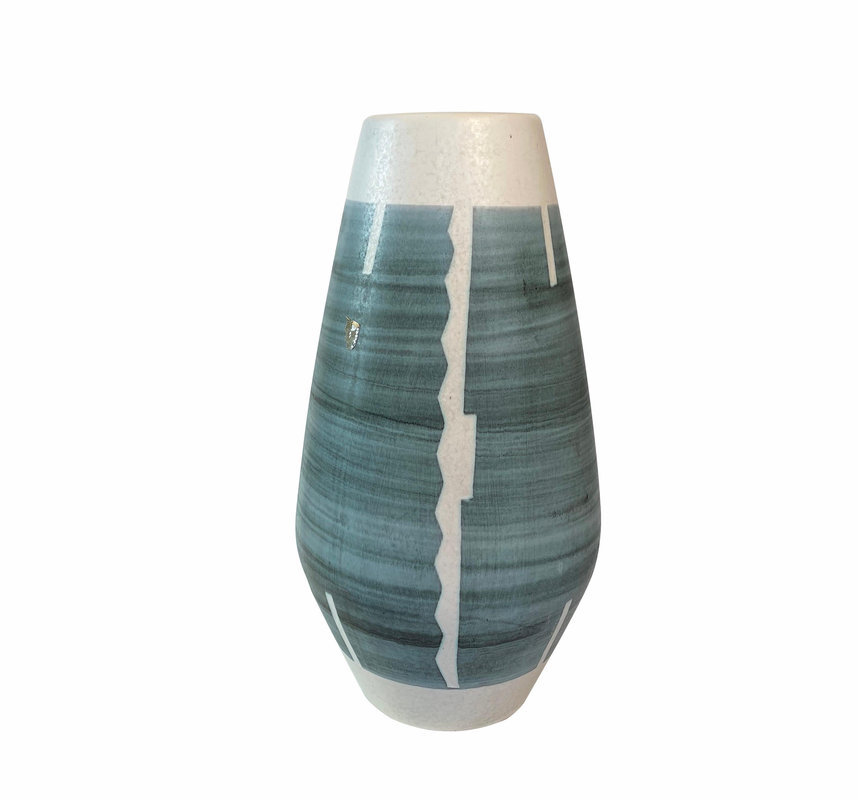 Hand-Crafted Large Modernist Ethnic Type West German Floor Vase by Fohr Pottery, circa 1965 For Sale
