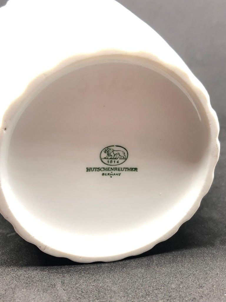 Large Modernist Fluted White Bisque Vase by Hutschenreuther, Germany