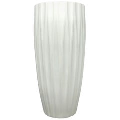 Large Modernist Fluted White Bisque Vase by Hutschenreuther, Germany, 1970s