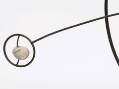 Large Modernist Iron and Stone Stabile Sculpture