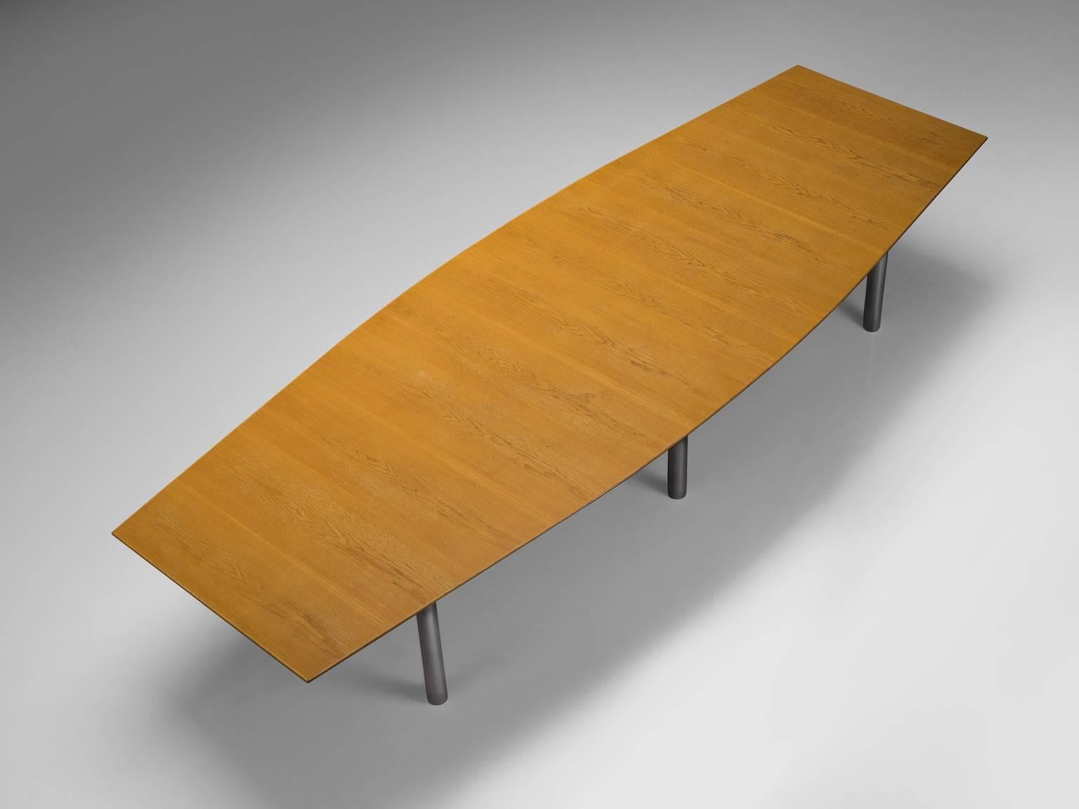 Large Modernist Knoll Table in with Steel Legs 2