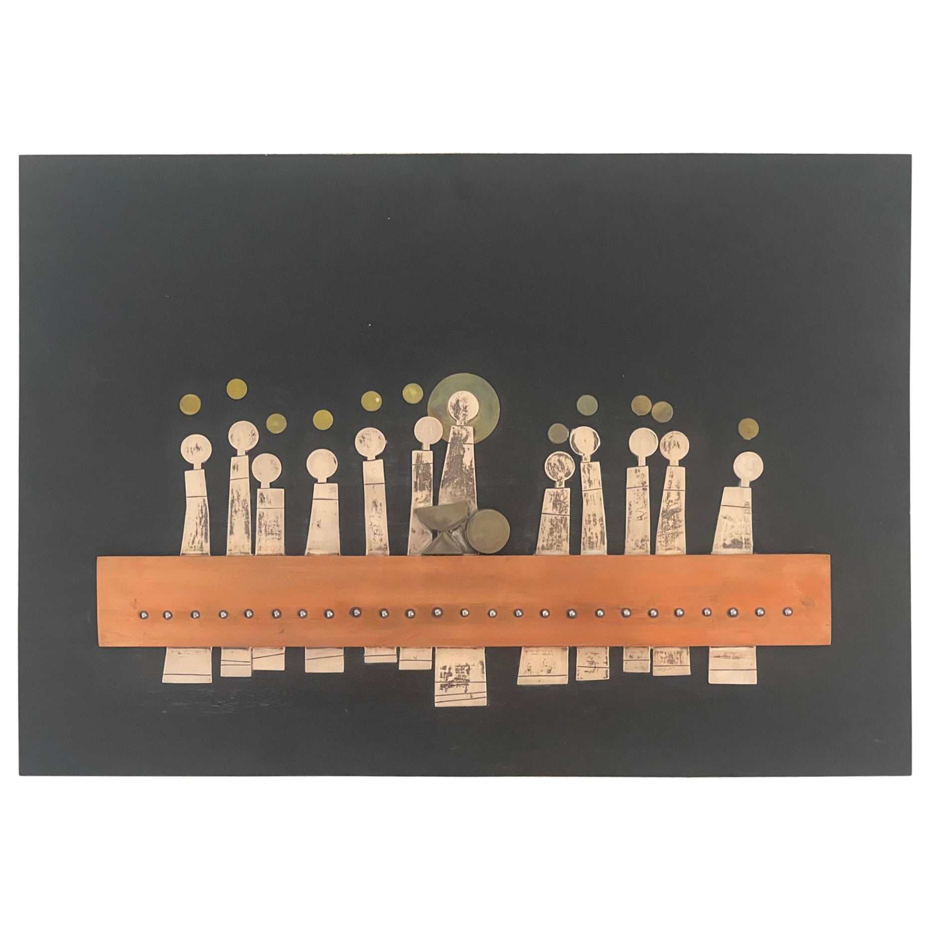 Große modernistische Wandskulptur „Last Supper“ von Talleres Monastico