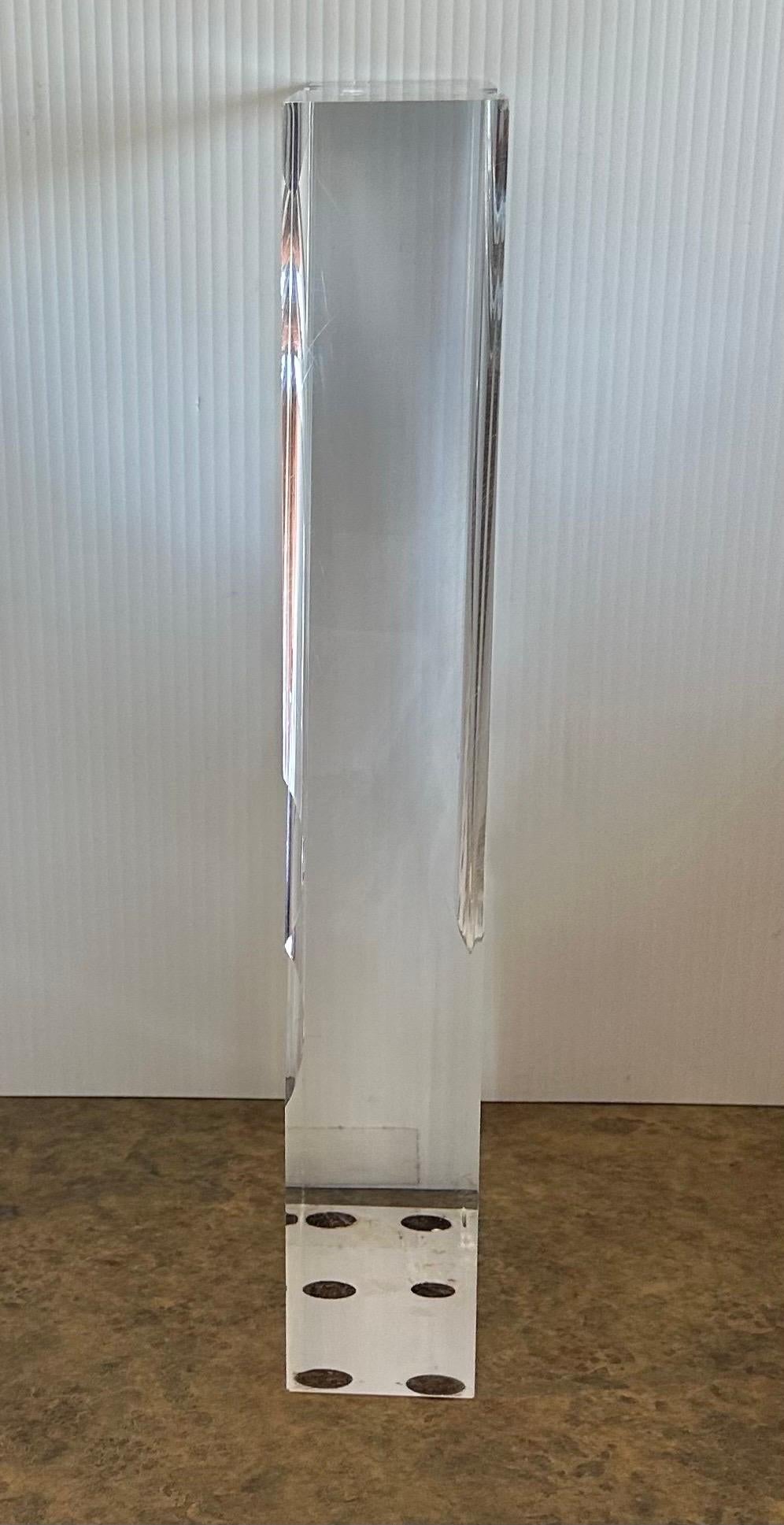 Large Modernist Lucite Block Prism Sculpture by Alessio Tasca For Sale 6