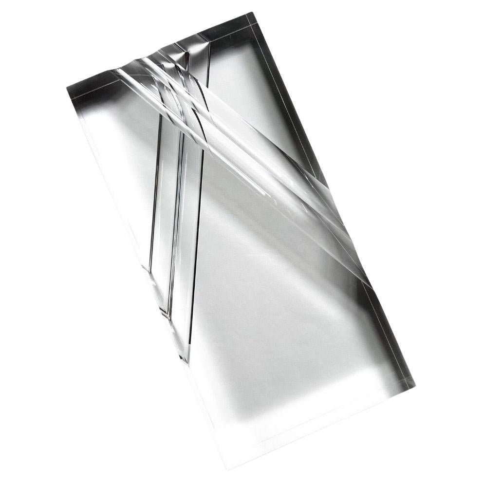 Large Modernist Lucite Block Prism Sculpture by Alessio Tasca For Sale 9