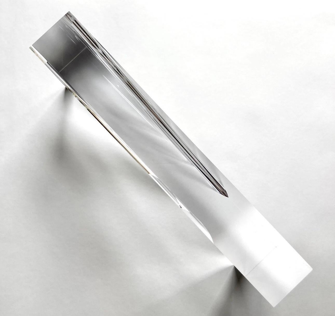 American Large Modernist Lucite Block Prism Sculpture by Alessio Tasca For Sale