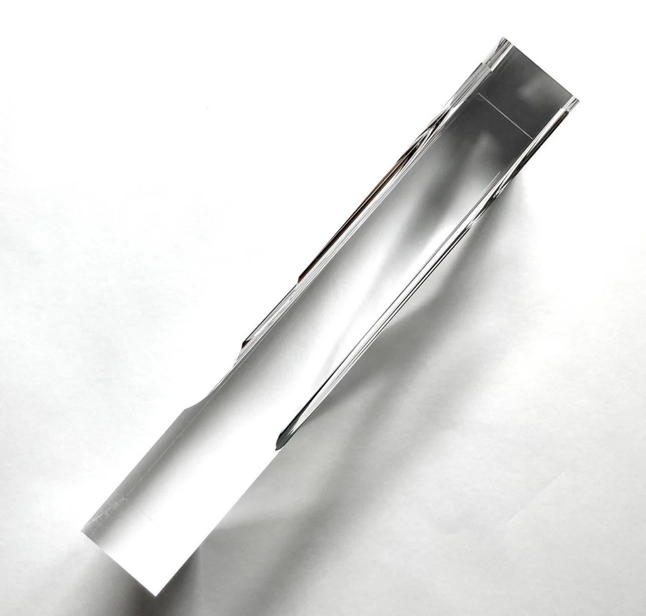 Large Modernist Lucite Block Prism Sculpture by Alessio Tasca In Good Condition For Sale In San Diego, CA