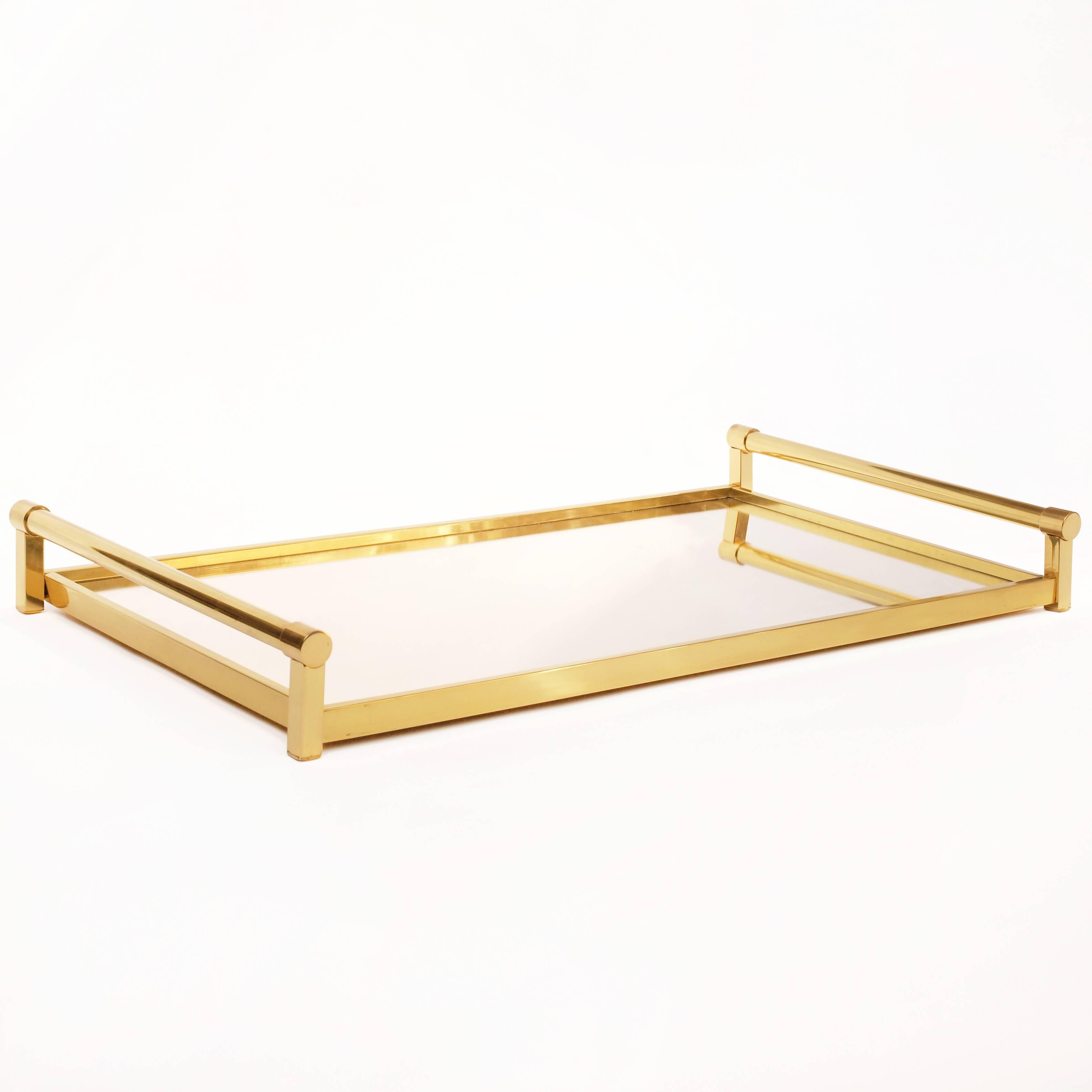Very Large Brass Drinks Serving Tray by Jacques Adnet 2