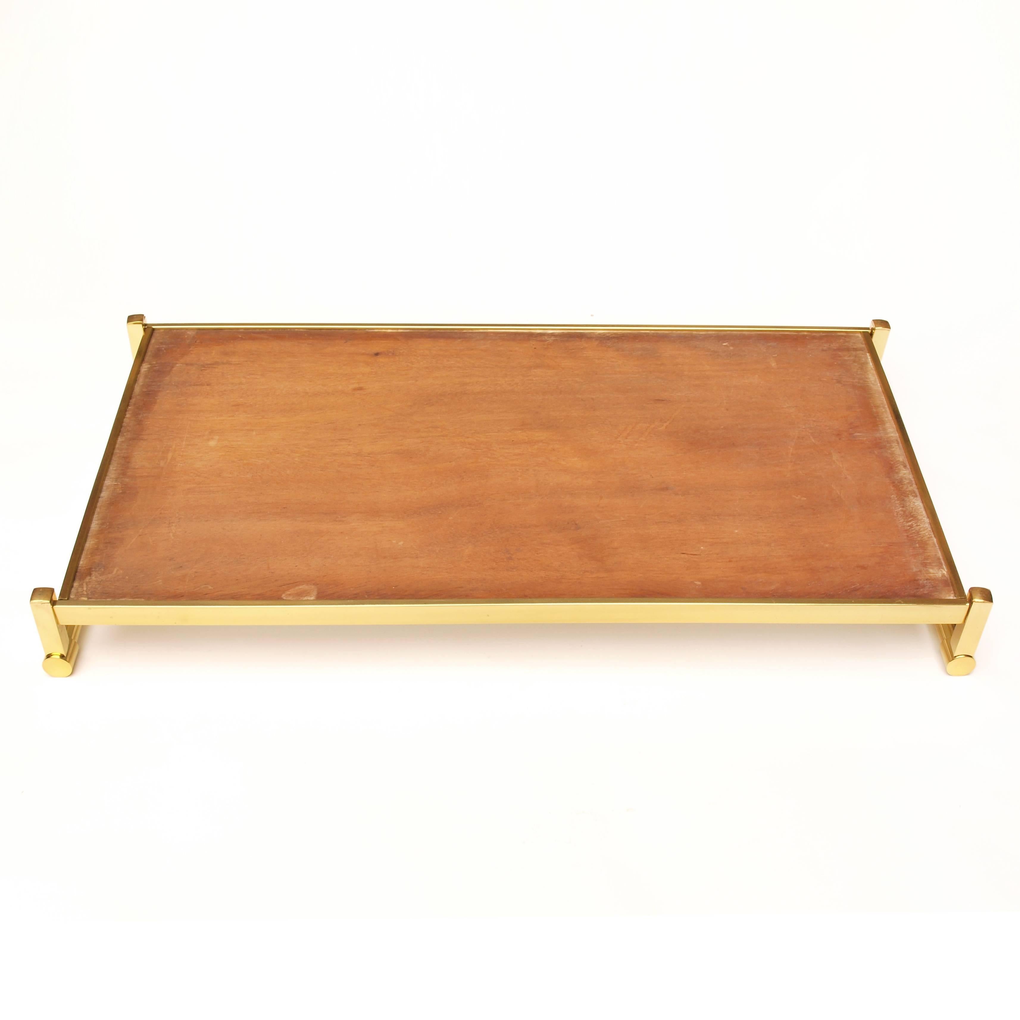 Very Large Brass Drinks Serving Tray by Jacques Adnet 4