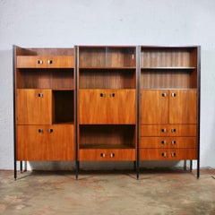 Large Modernist Modular Unit in Teak Wood from France, 1950-1960