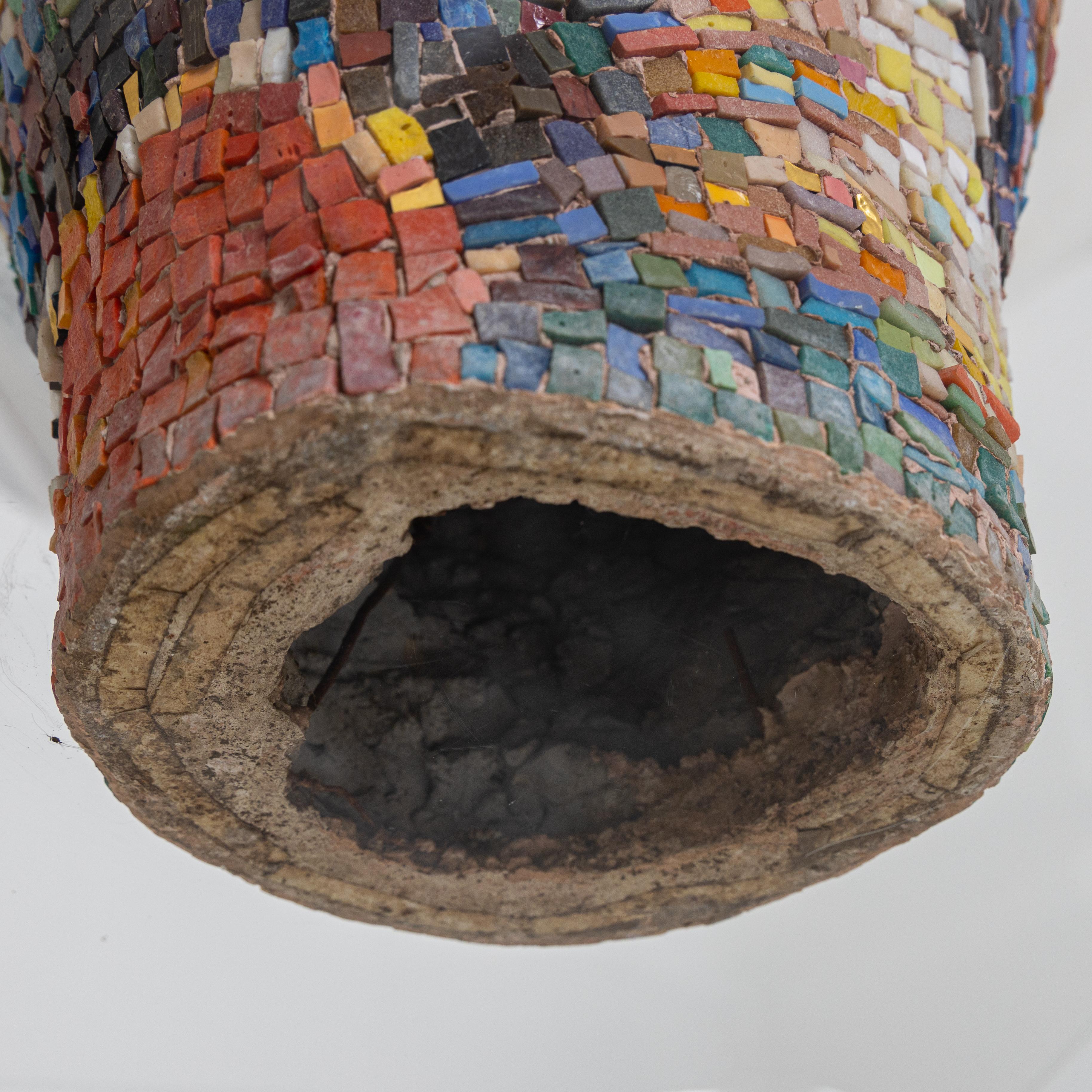 mosaic floor vase