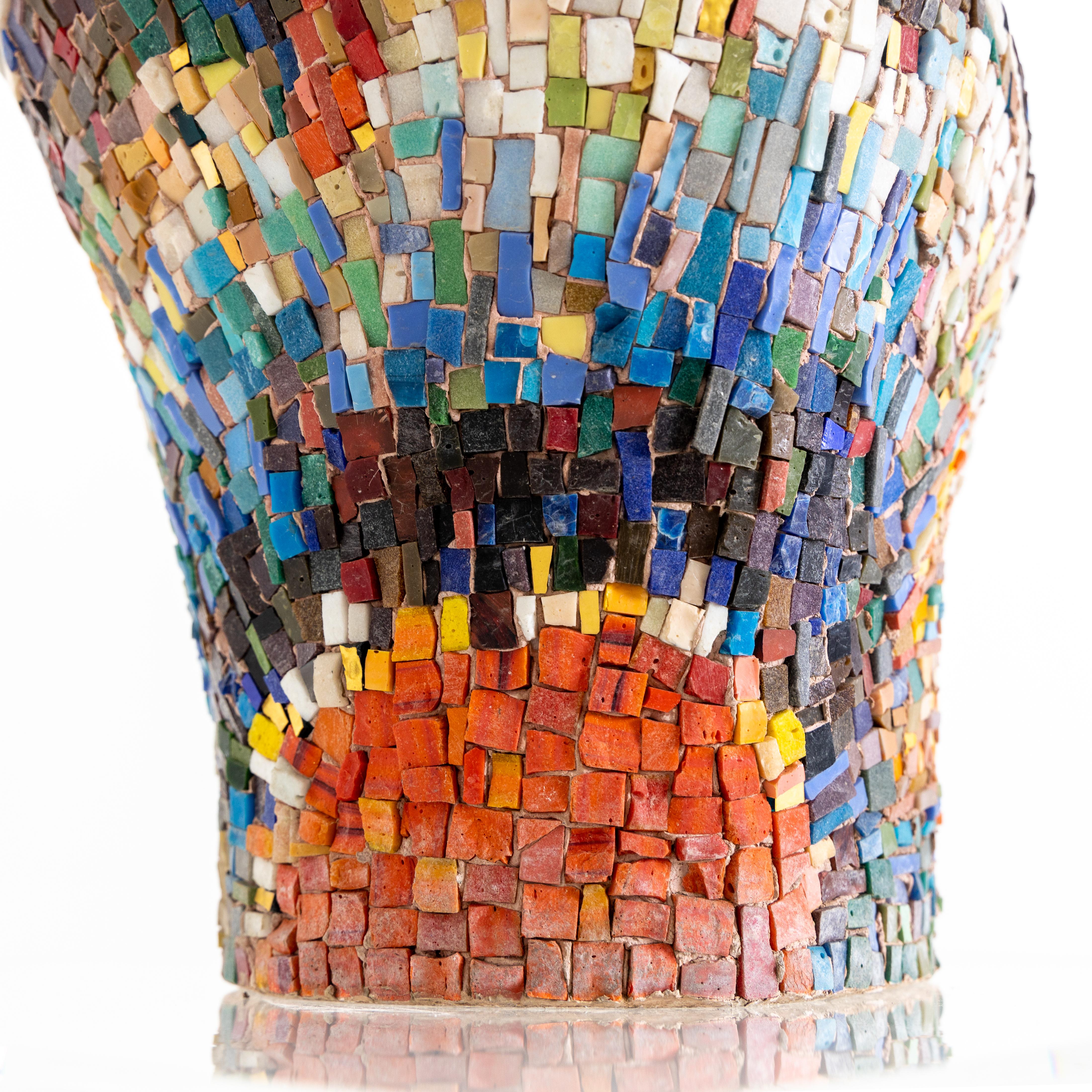large mosaic vase