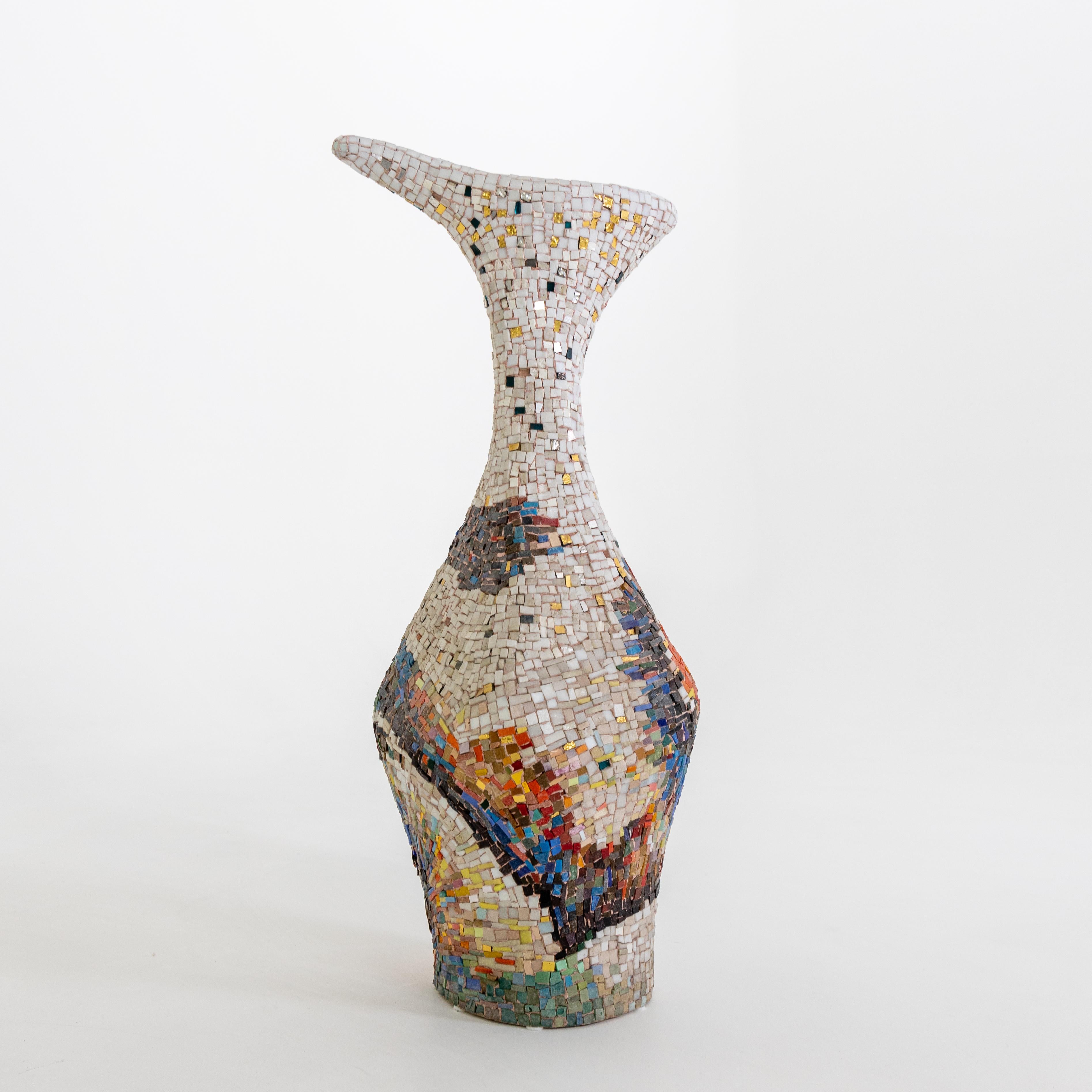 mosaic floor vase