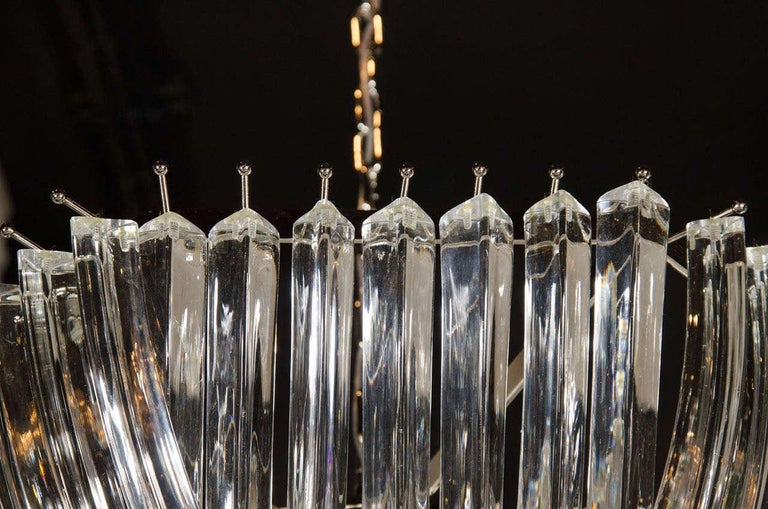 Italian Large Modernist Murano Glass Ribbon Chandelier For Sale