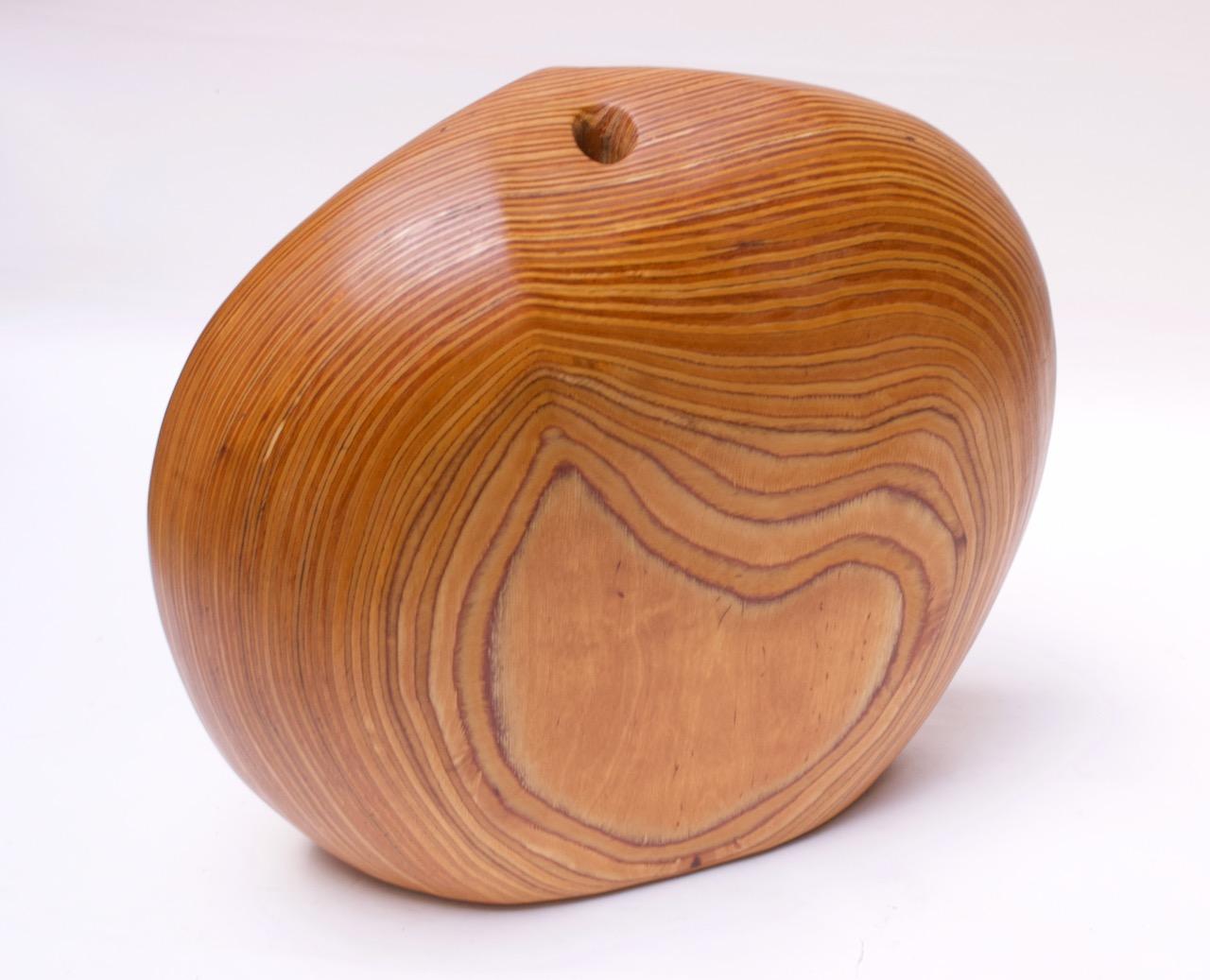 Organique Grand vase moderniste en bois dur de forme organique en vente