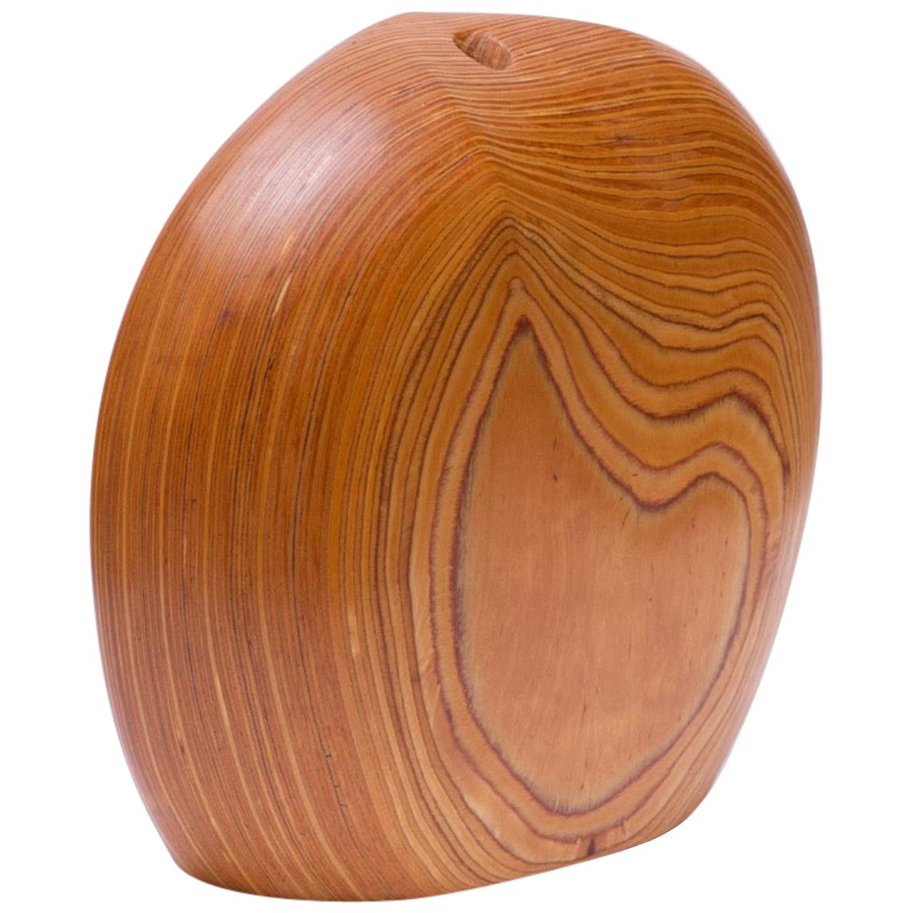 Large Modernist Organic-Form Hardwood Vase