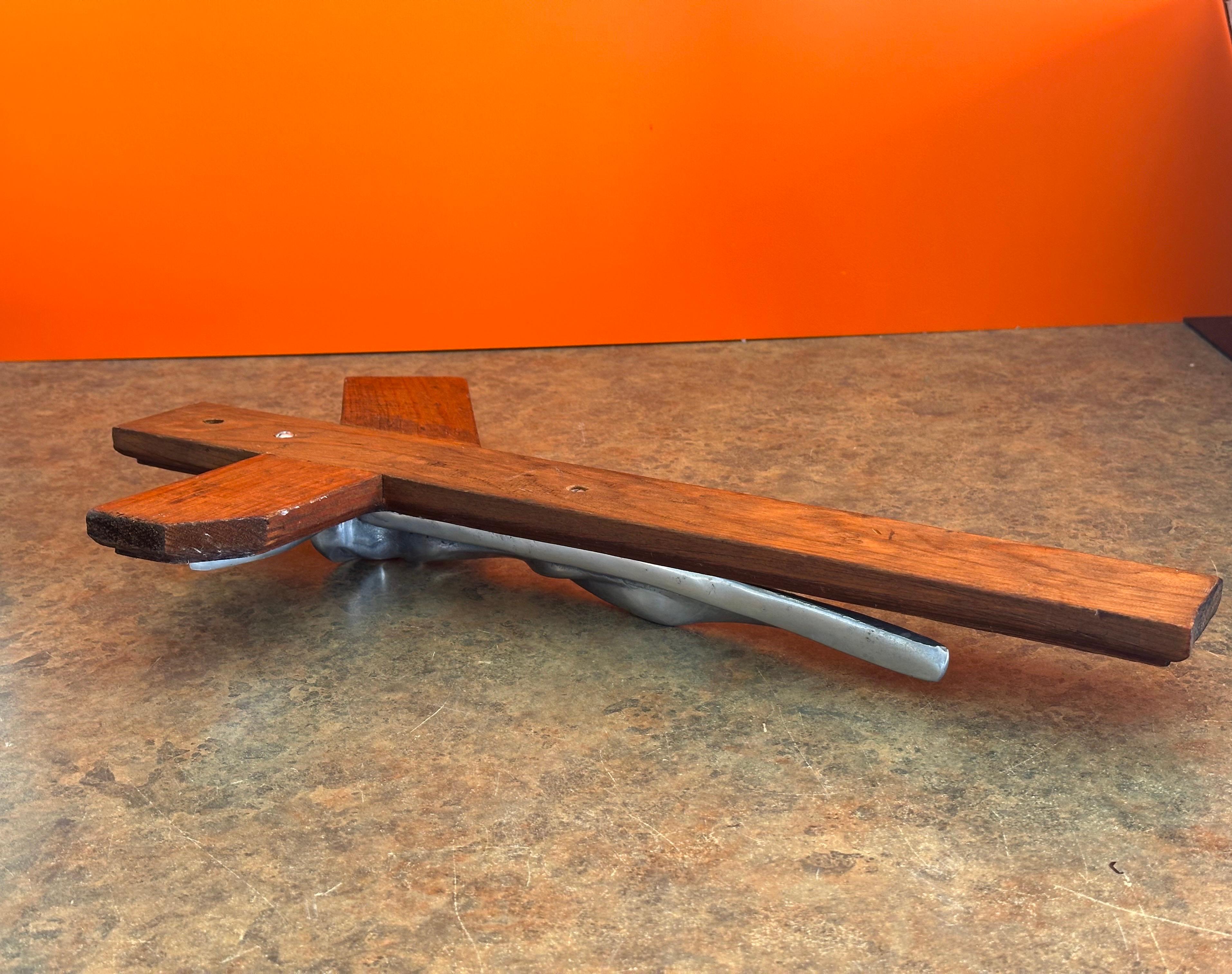 Large Modernist Pewter on Wood 