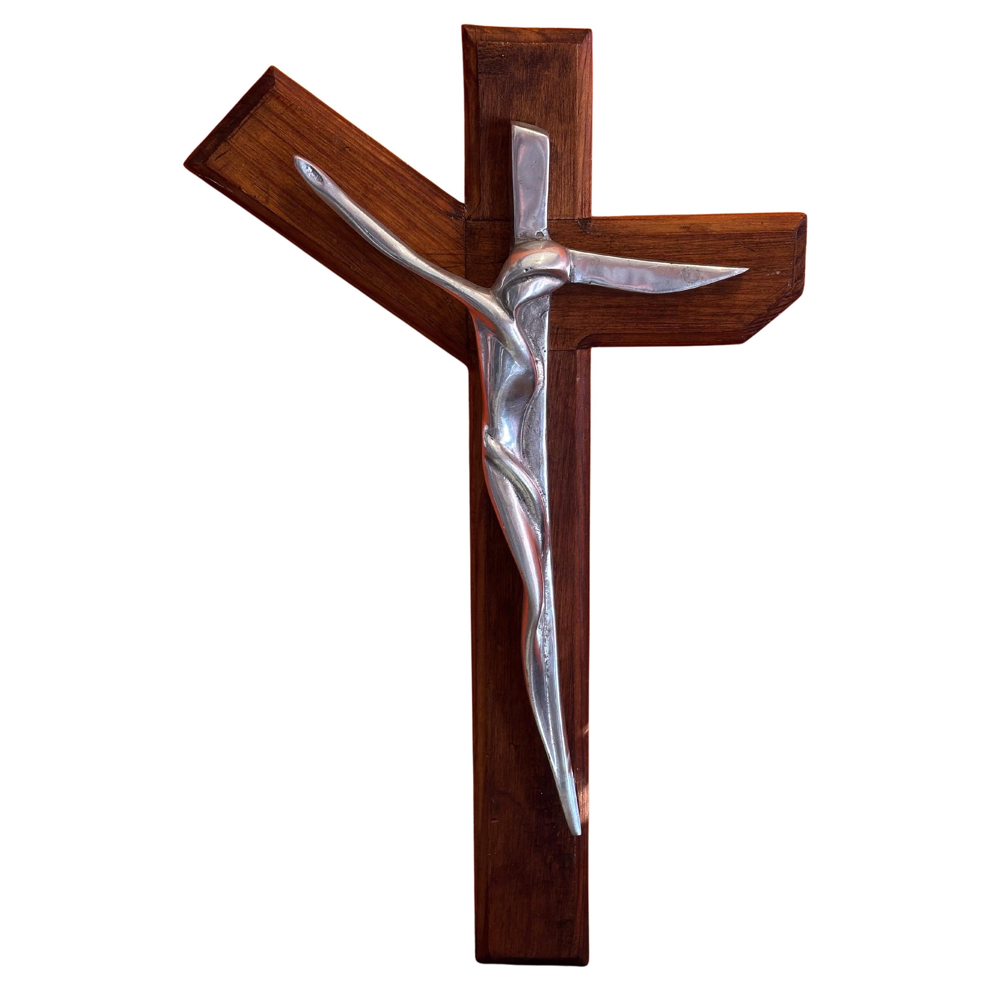 Large Modernist Pewter on Wood 