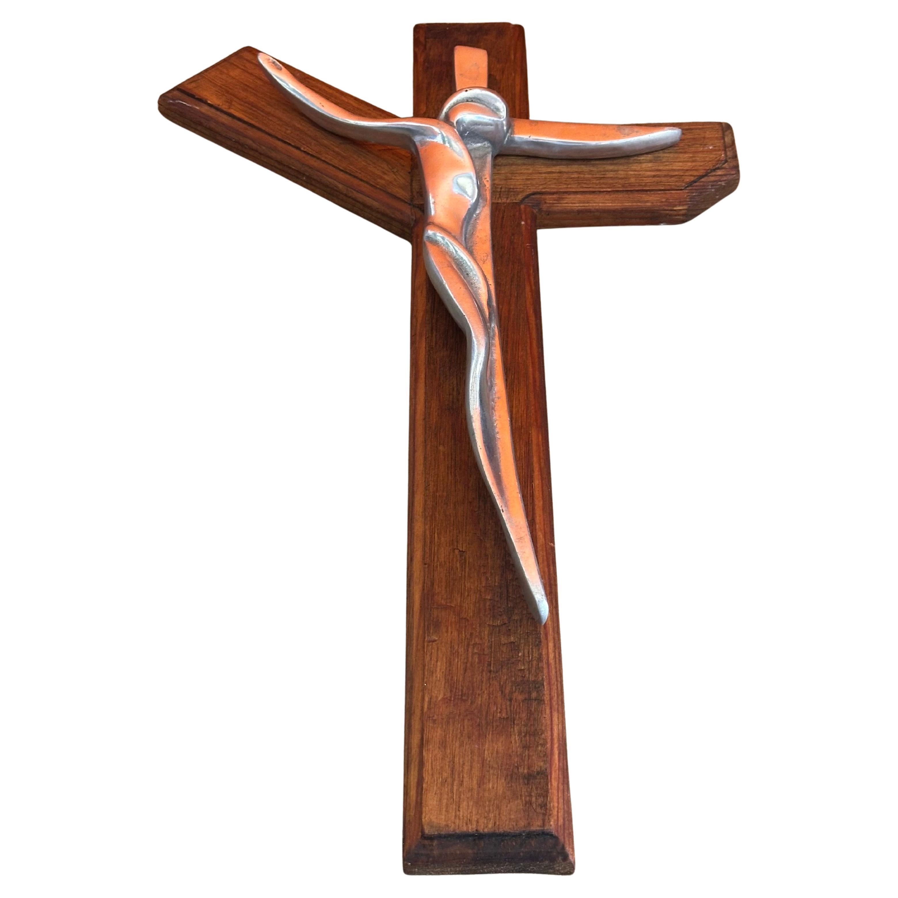 Organic Modern Large Modernist Pewter on Wood 