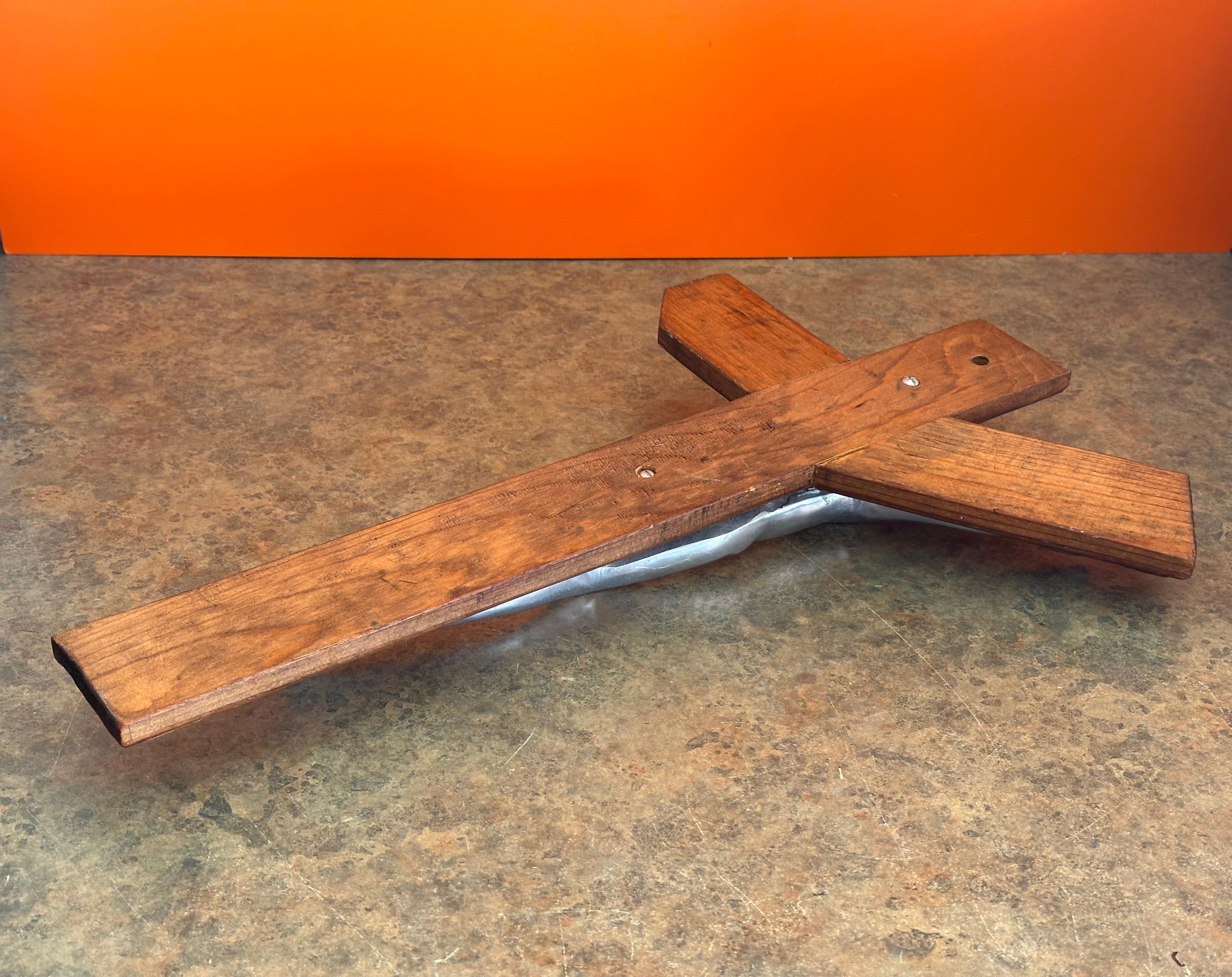 Contemporary Large Modernist Pewter on Wood 